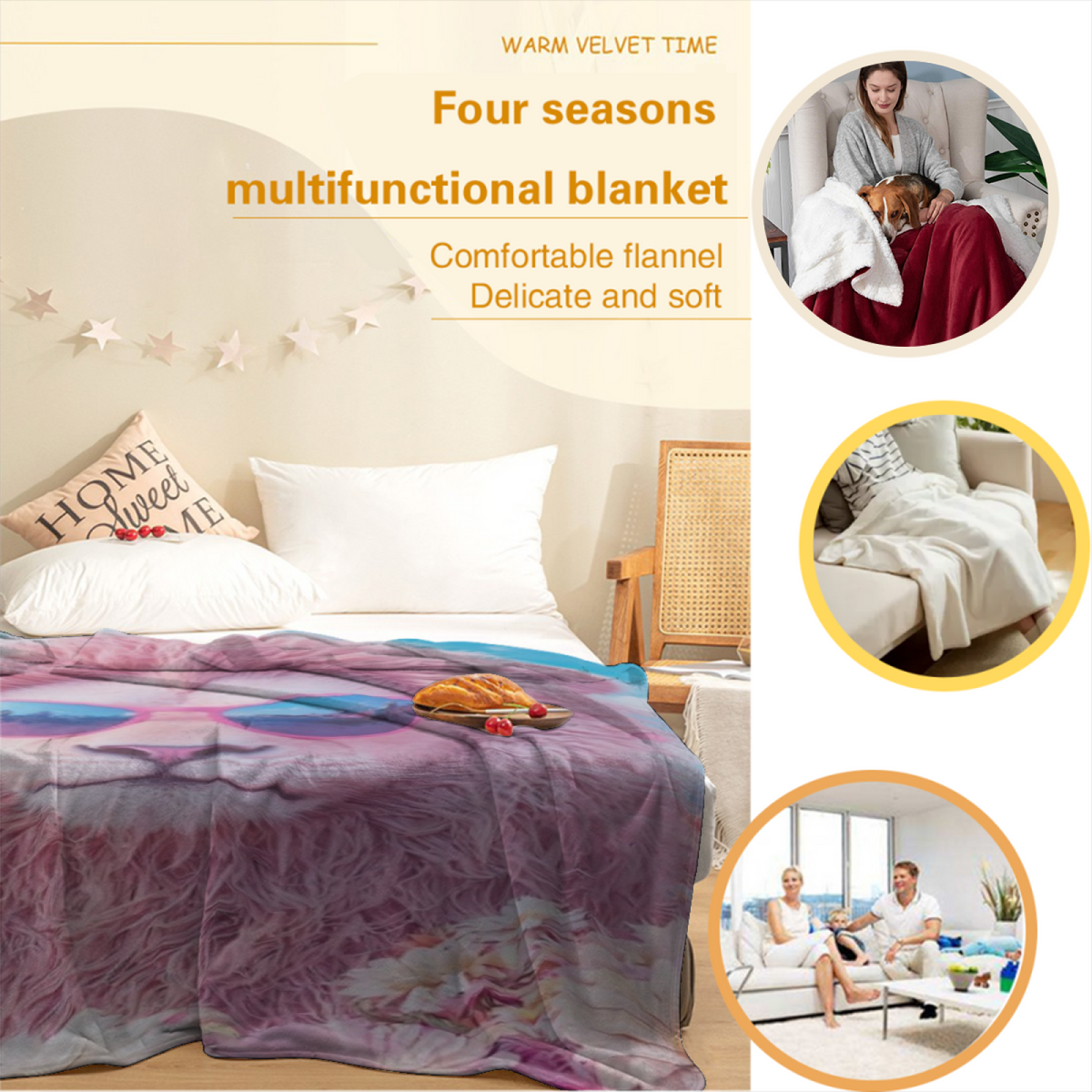 Expressive Soft Neutral Azure Glow Soft Flannel Blanket