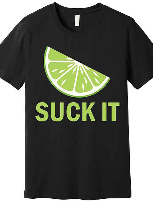 Suck It Funny Tequila Shot Premium T-Shirt 227144 funny Men'S Short Sleeve Graphic T-shirt Collection black AA