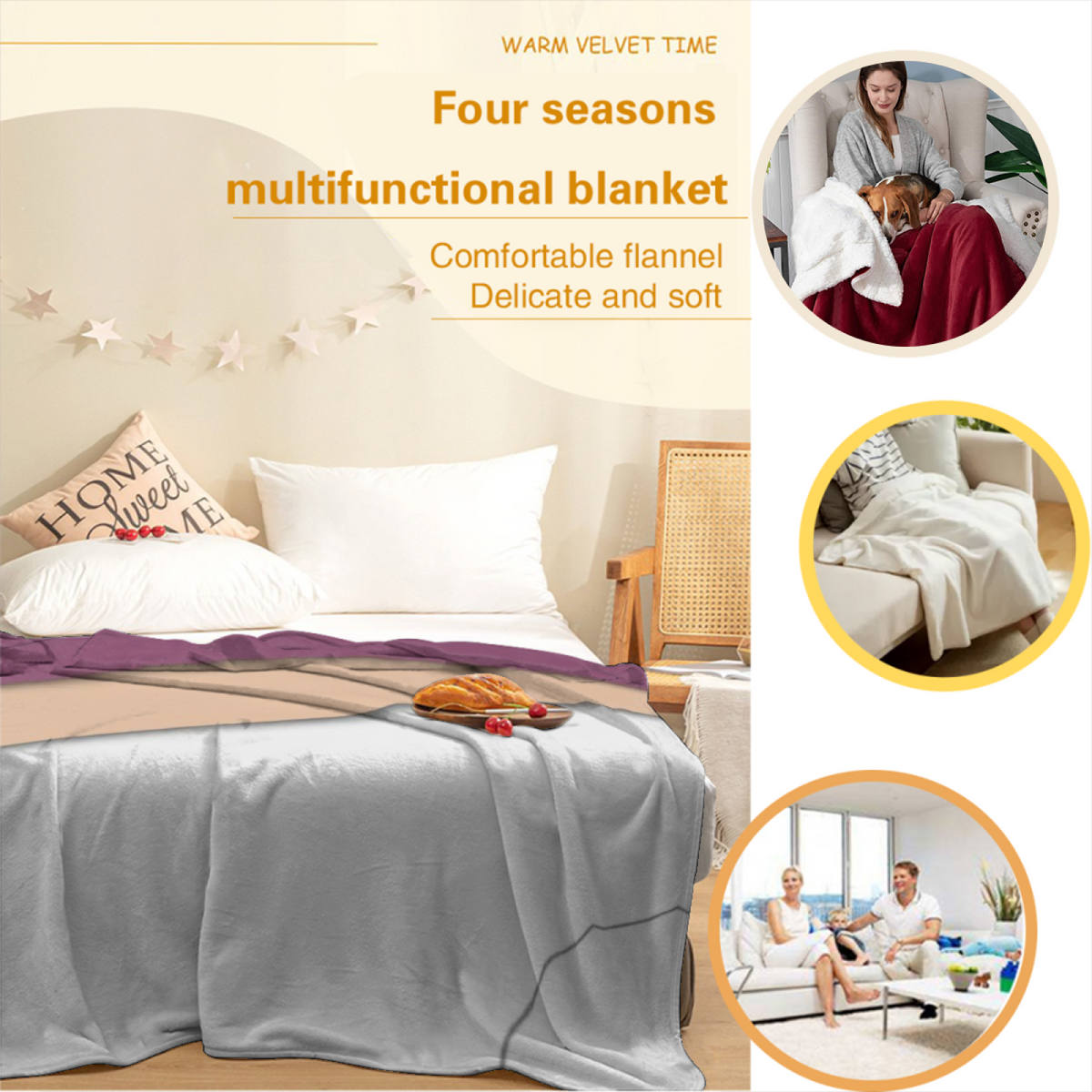 Alpine & Orchard Playful Graphic All-Season Flannel Blanket