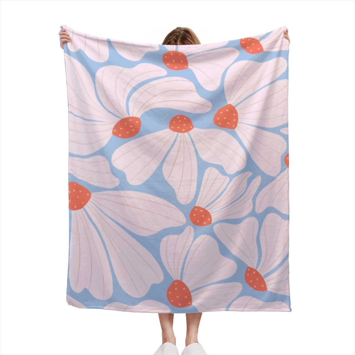 Indigo Muse Ivory Art All-Season Flannel Blanket