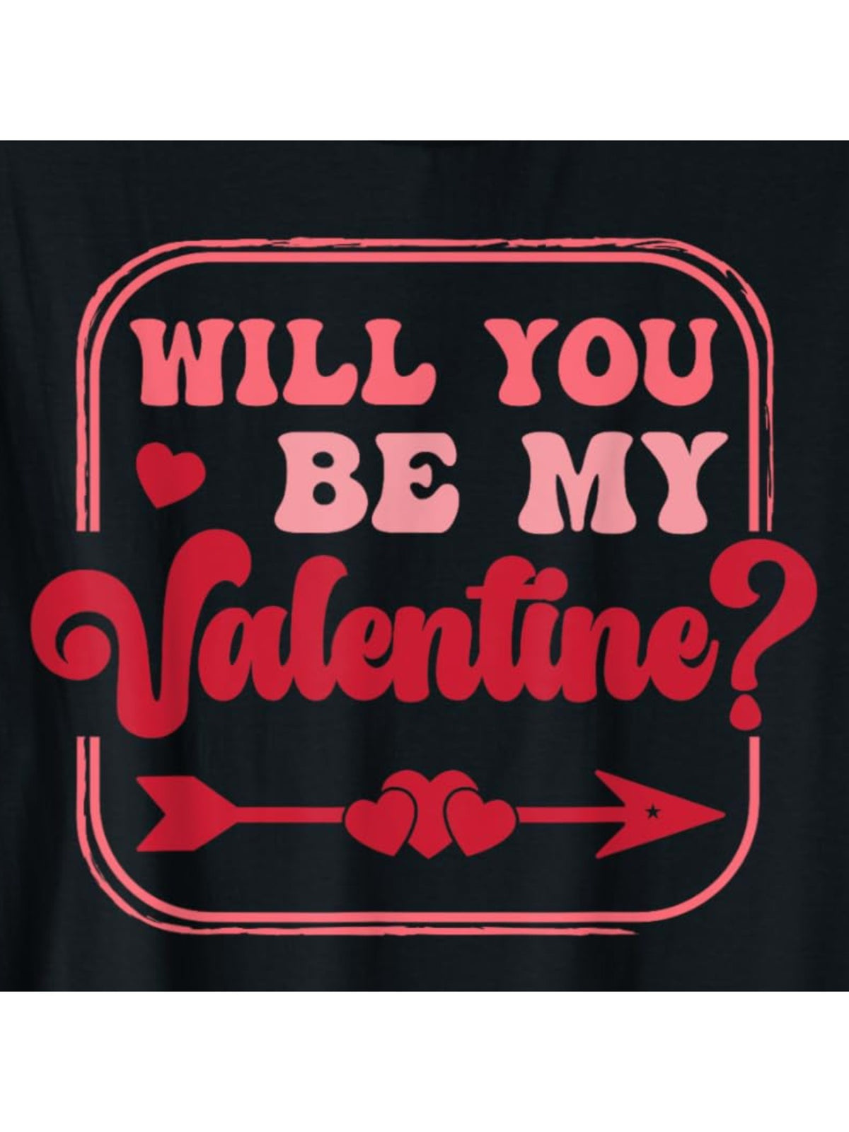 "Will You Be My Valentine" Vintage Heart Print T-Shirt for Men - 100% Cotton, Comfortable Short-Sleeved Top for Daily Wear, Summer Casual Tee, Ideal Birthday Gift