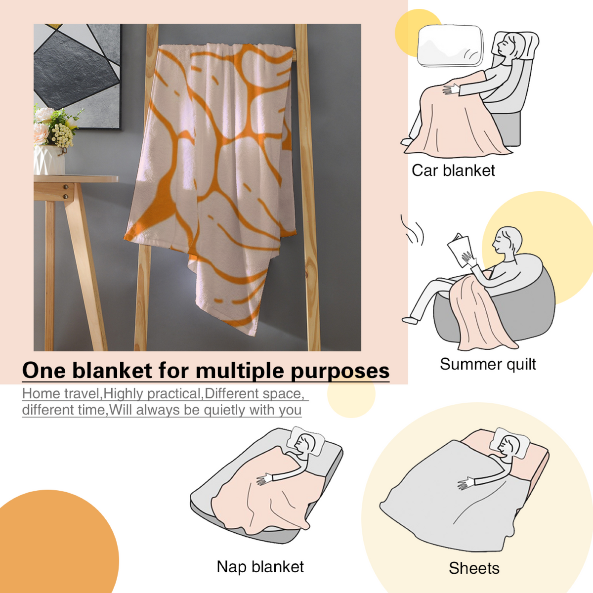 Pastel Multicolor Cedar Muse Lightweight Flannel Throw