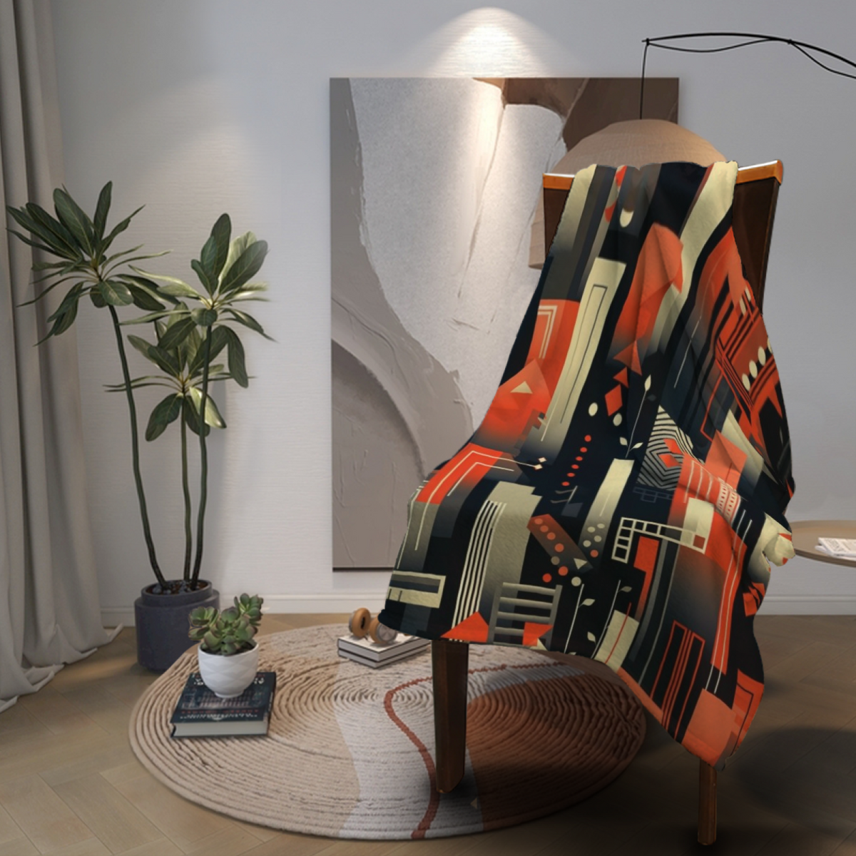 Luminous Wonder Muted Sage Art Flannel Throw Blanket