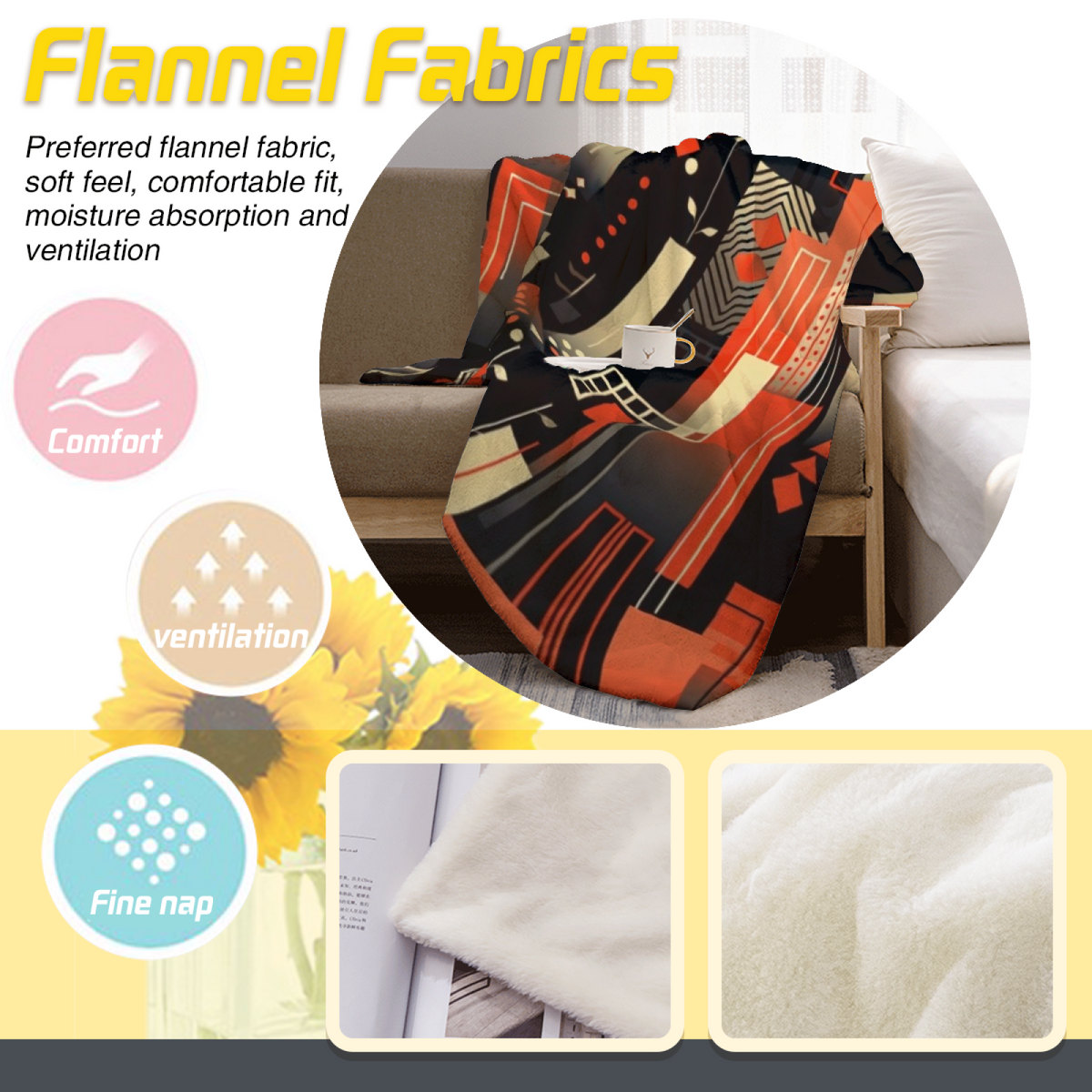 Luminous Wonder Muted Sage Art Flannel Throw Blanket