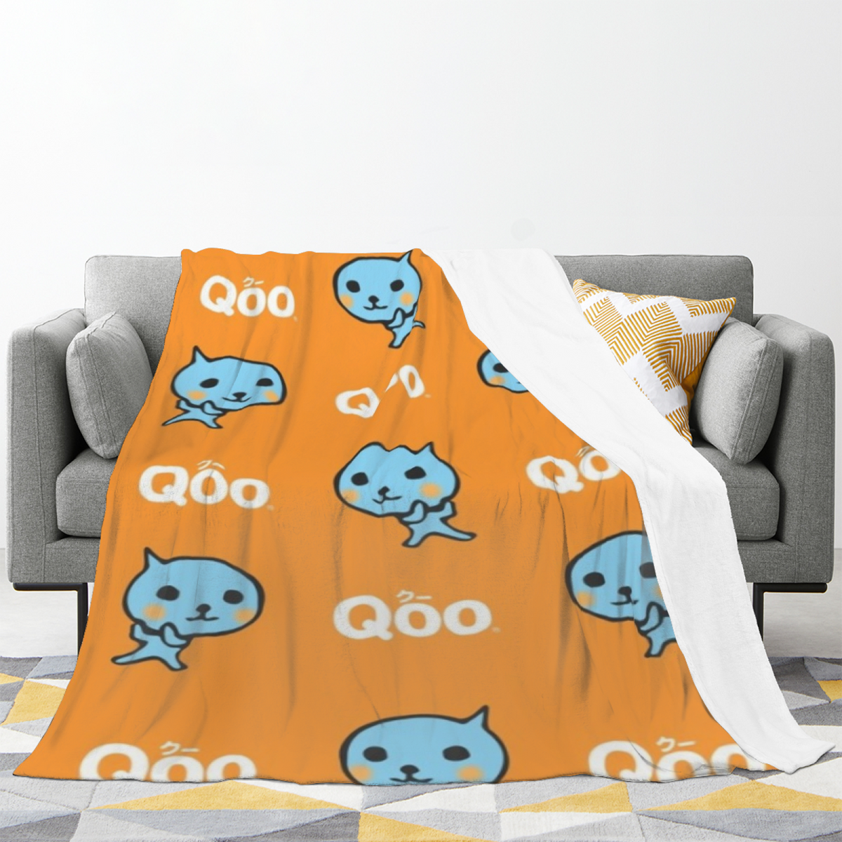 Eclectic Design Cosmic Picnic Warm Coral Cozy Flannel Bed Blanket