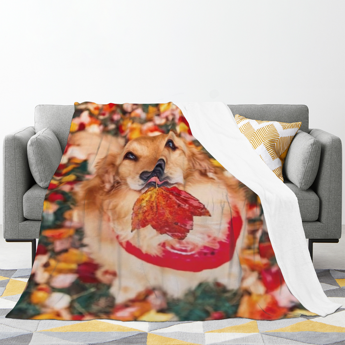 Earthy Multicolor Blush Sketch All-Season Flannel Blanket