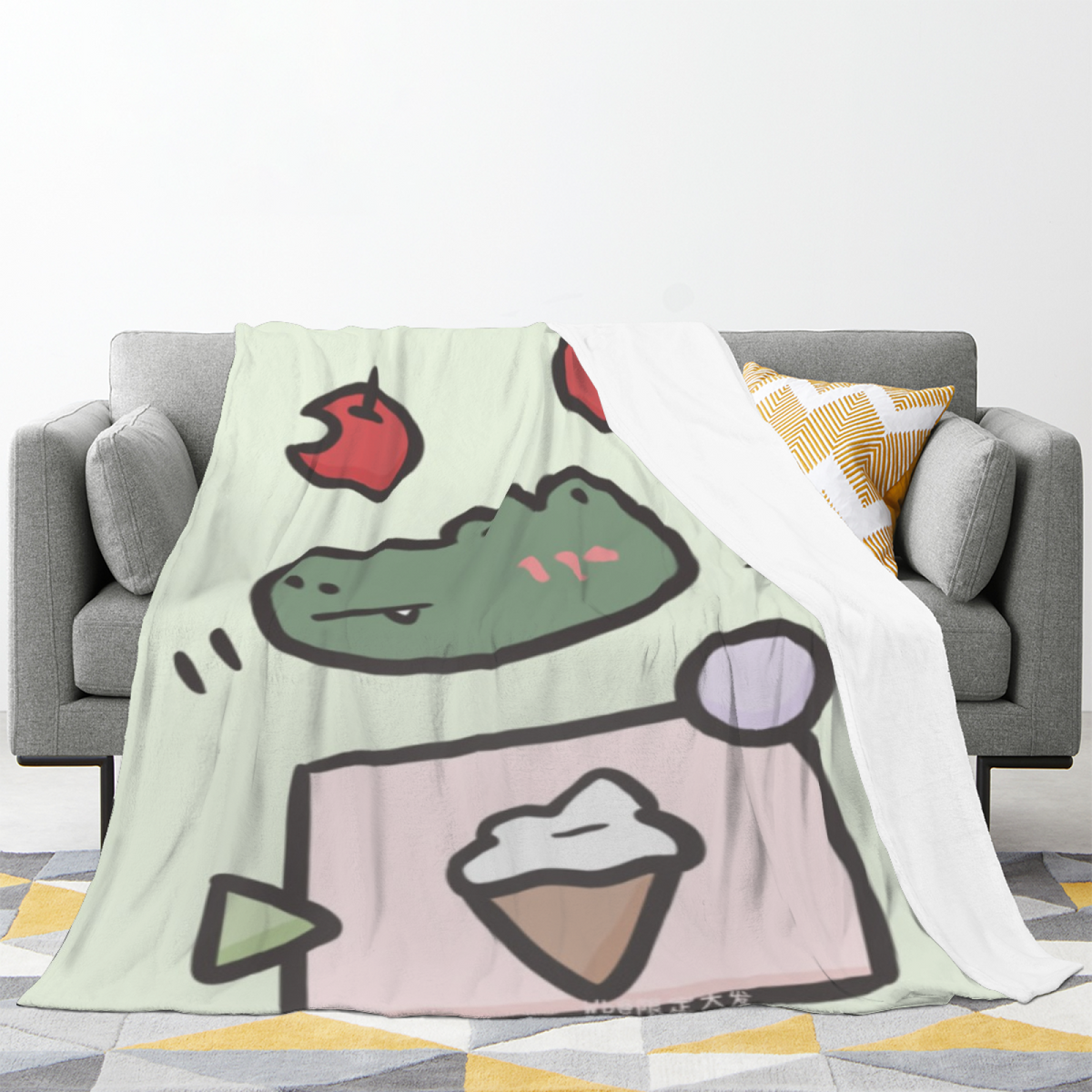 Eclectic Soft Neutral Zephyr Charm Lightweight Flannel Throw