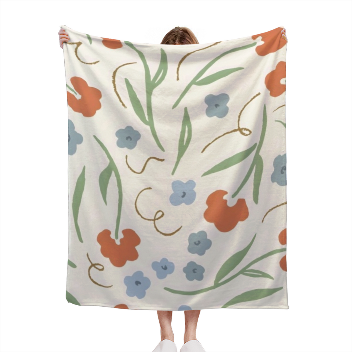 Delicate Meadow Floral All-Season Flannel Blanket