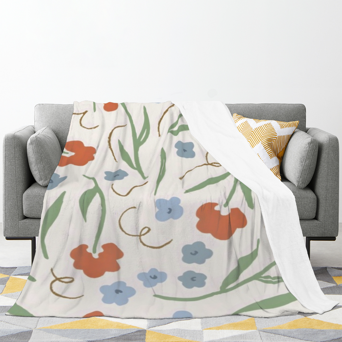 Delicate Meadow Floral All-Season Flannel Blanket