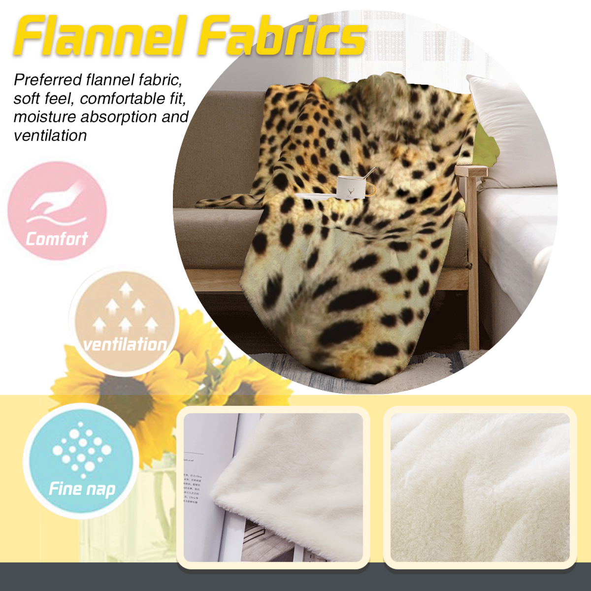 Decorative Flannel Blanket with Frosted Cove Cozy Cottage Artwork