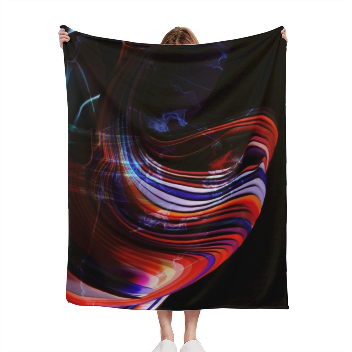 Orchid Reverie Modern Pattern Lightweight Flannel Throw