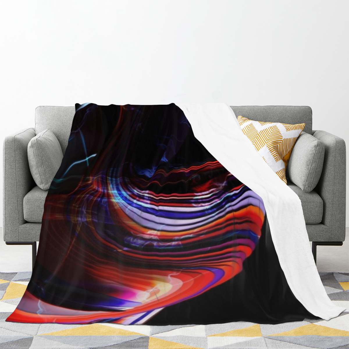 Orchid Reverie Modern Pattern Lightweight Flannel Throw