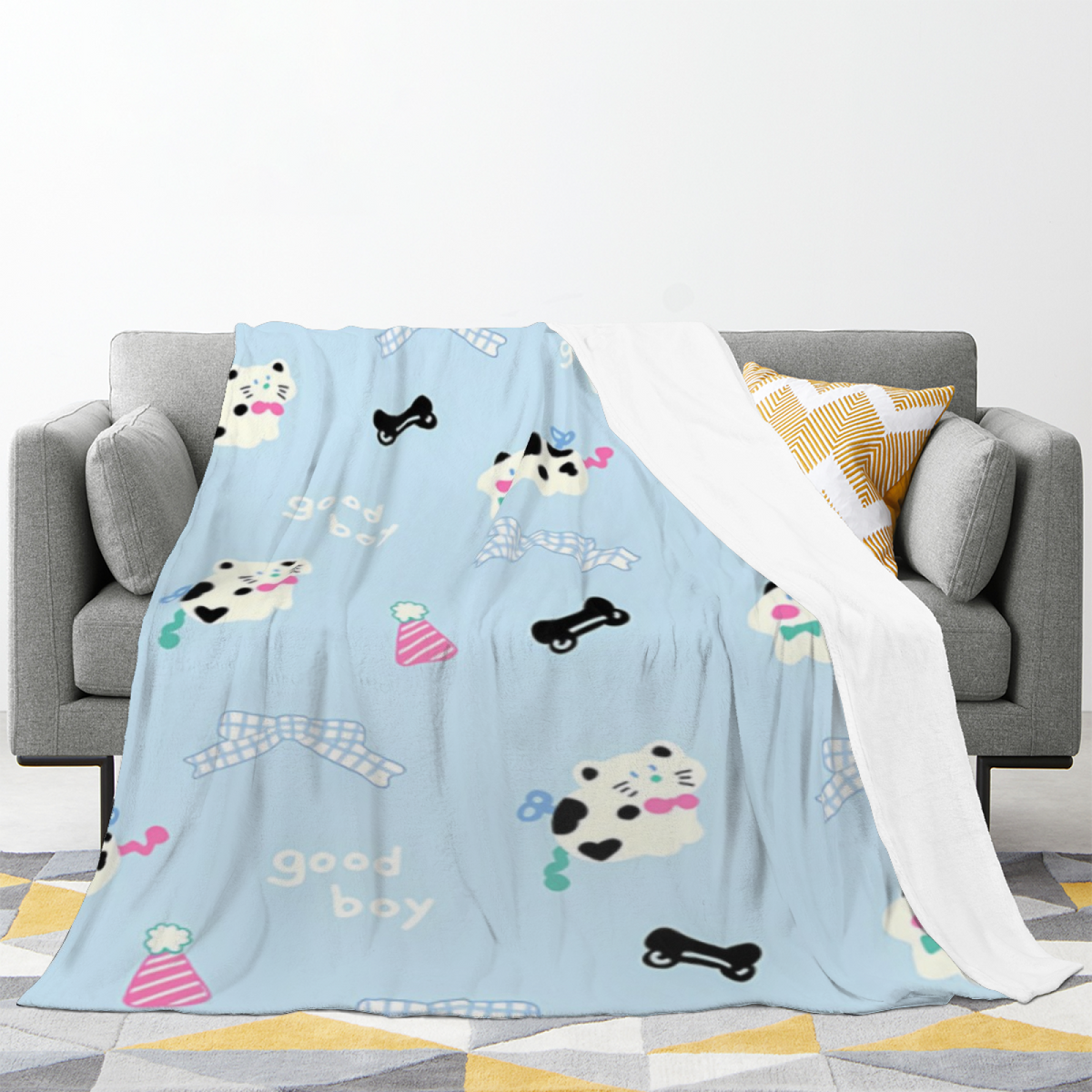 Creamy Ivory Whimsical Decor All-Season Flannel Blanket ¨C Evergreen Lantern Edition