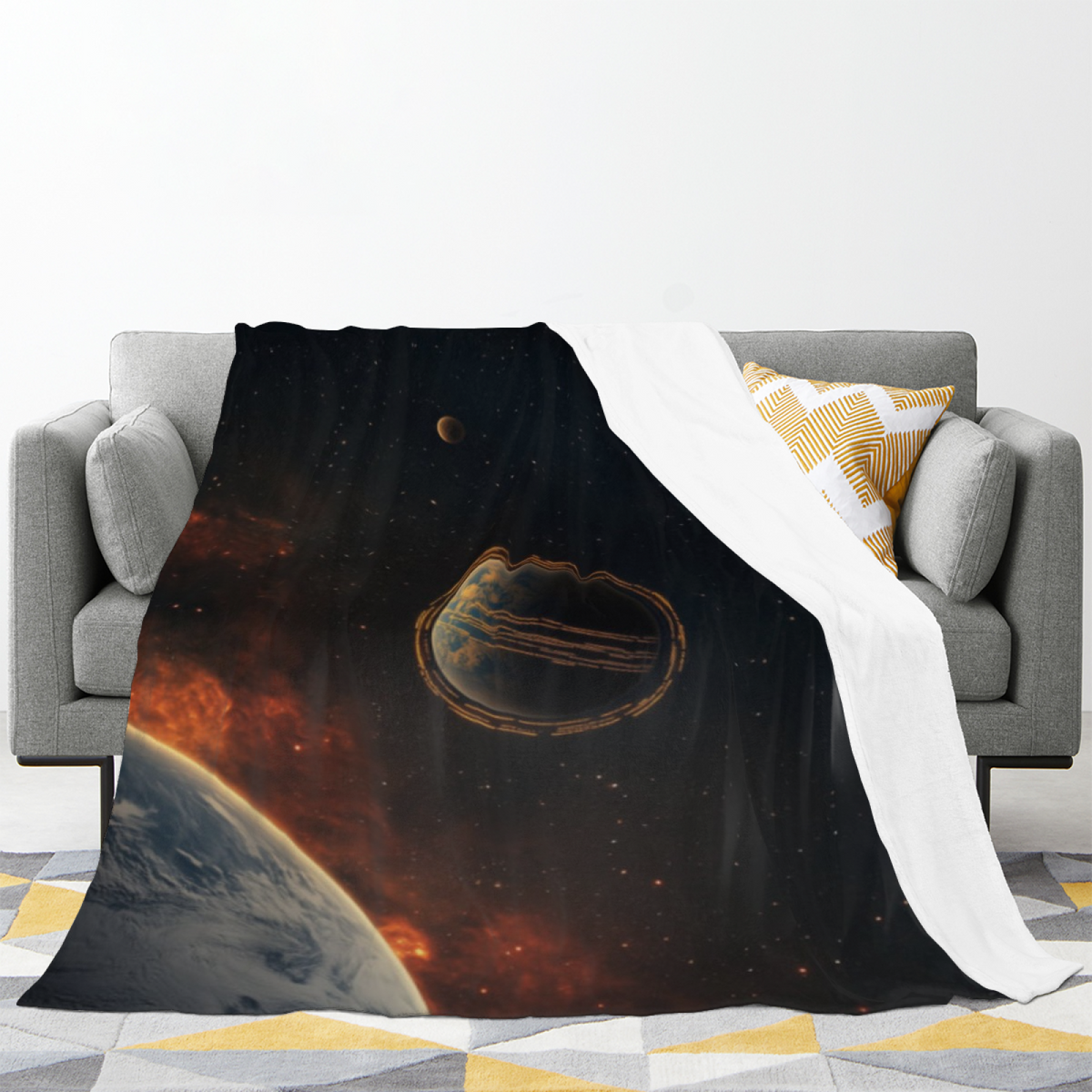 Soft Minimalist All-Season Flannel Blanket ¨C Evergreen Prism Collection