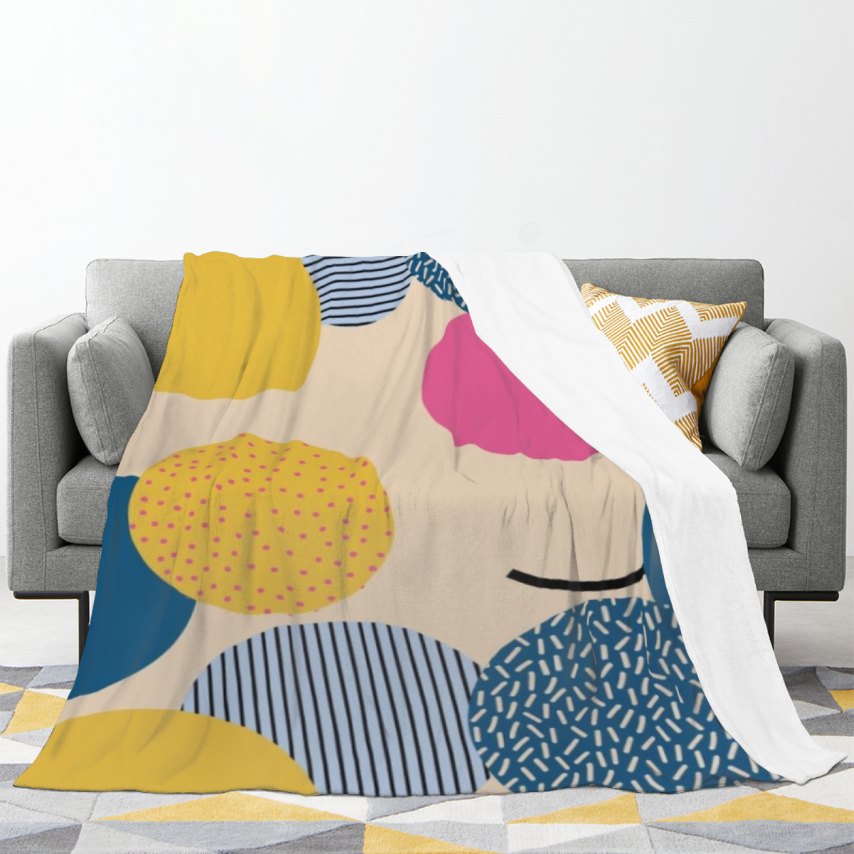 Earthy Neutral Wildwood Lagoon Soft Flannel Blanket ¨C Contemporary Pattern