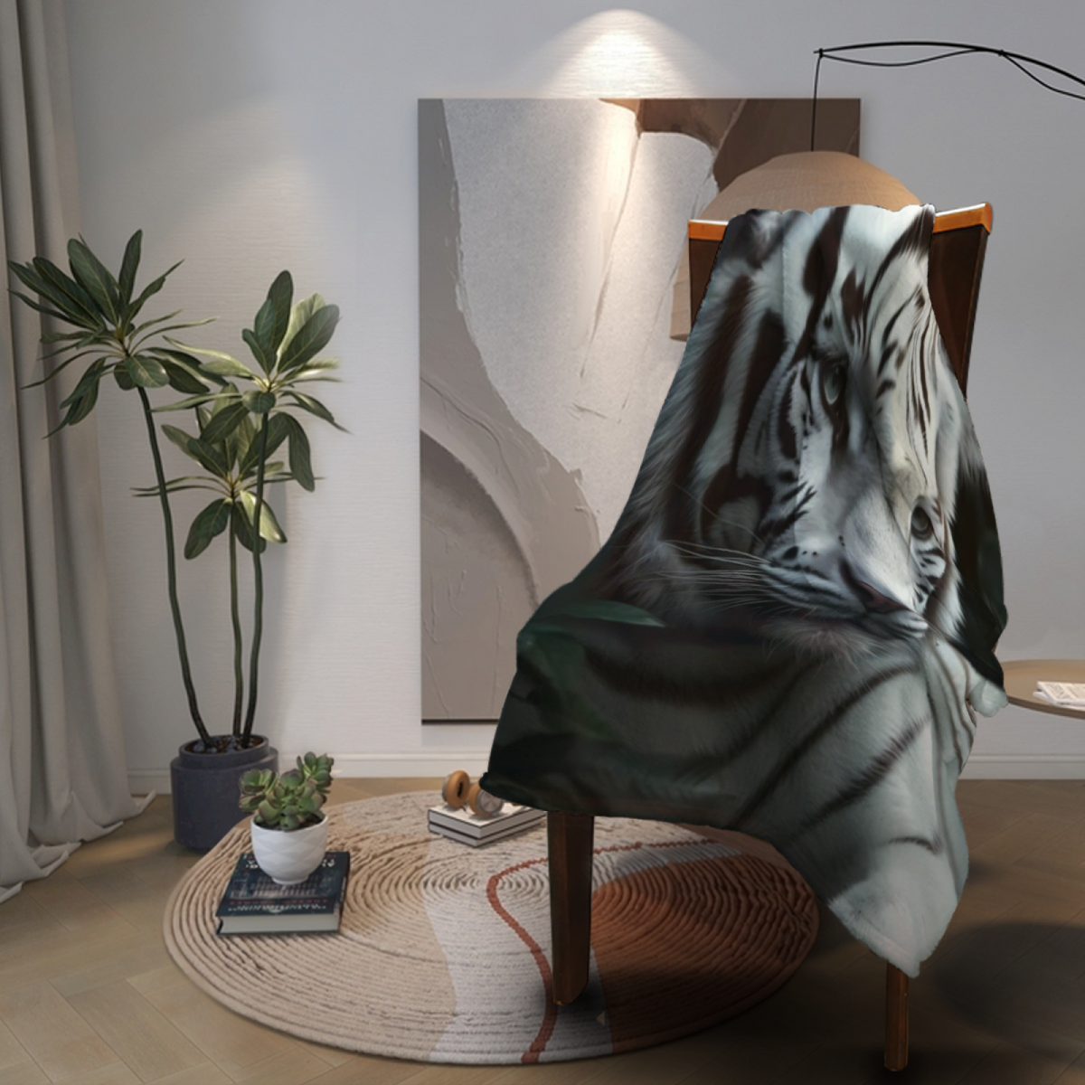 Bohemian Soft Neutral Moonlit Haven All-Season Flannel Blanket