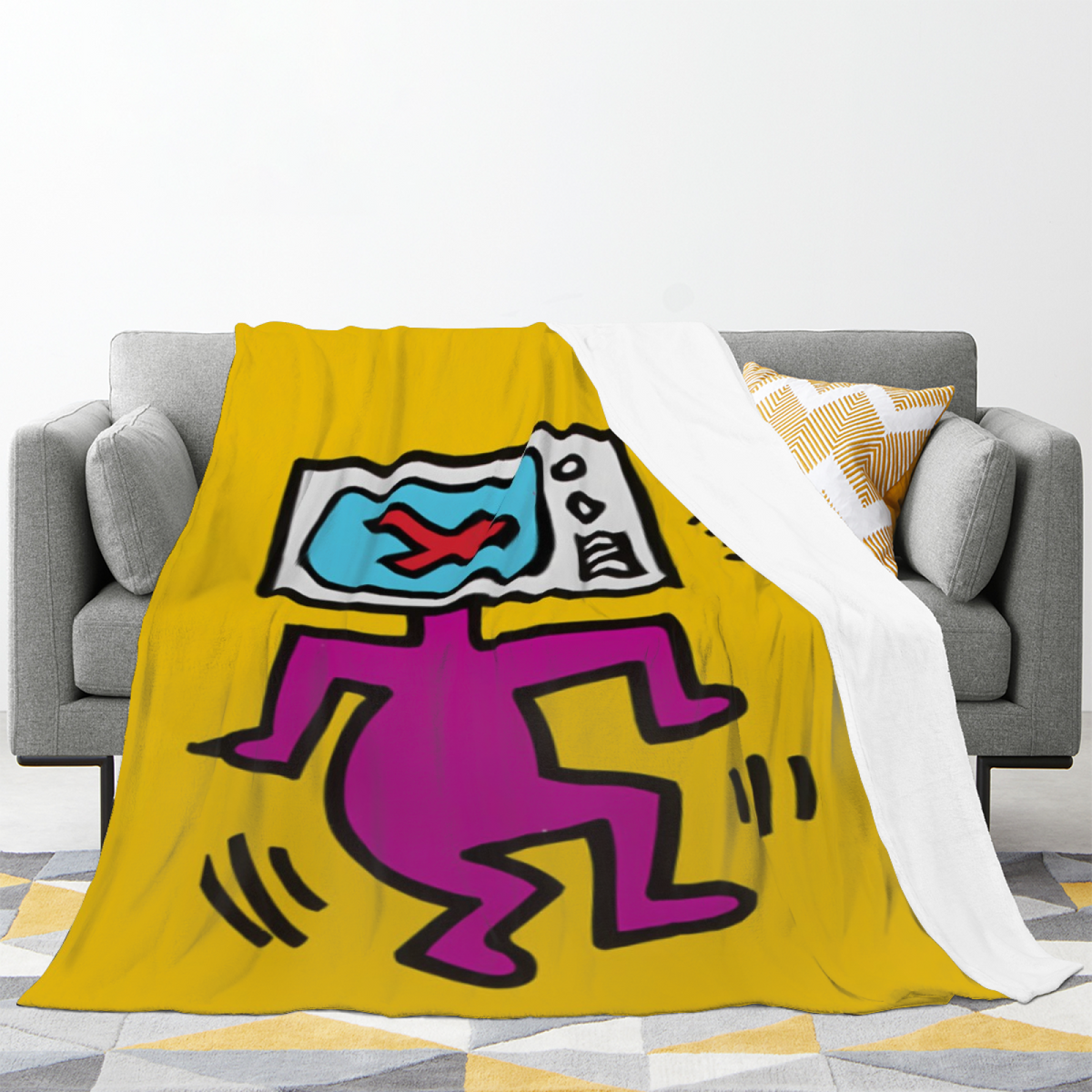 Gilded Sonnet Rich Multicolor Modern Art Decorative Flannel Blanket
