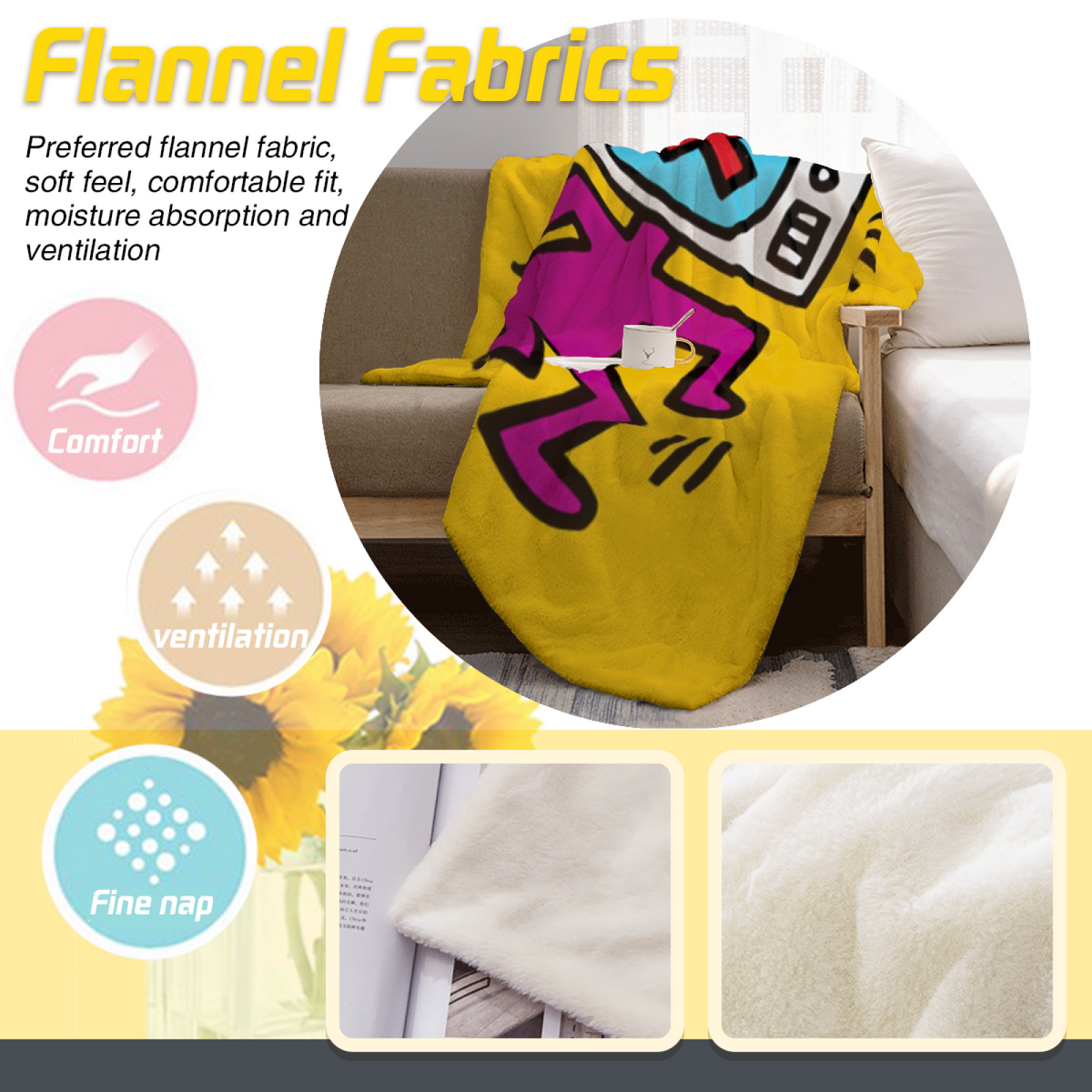 Gilded Sonnet Rich Multicolor Modern Art Decorative Flannel Blanket