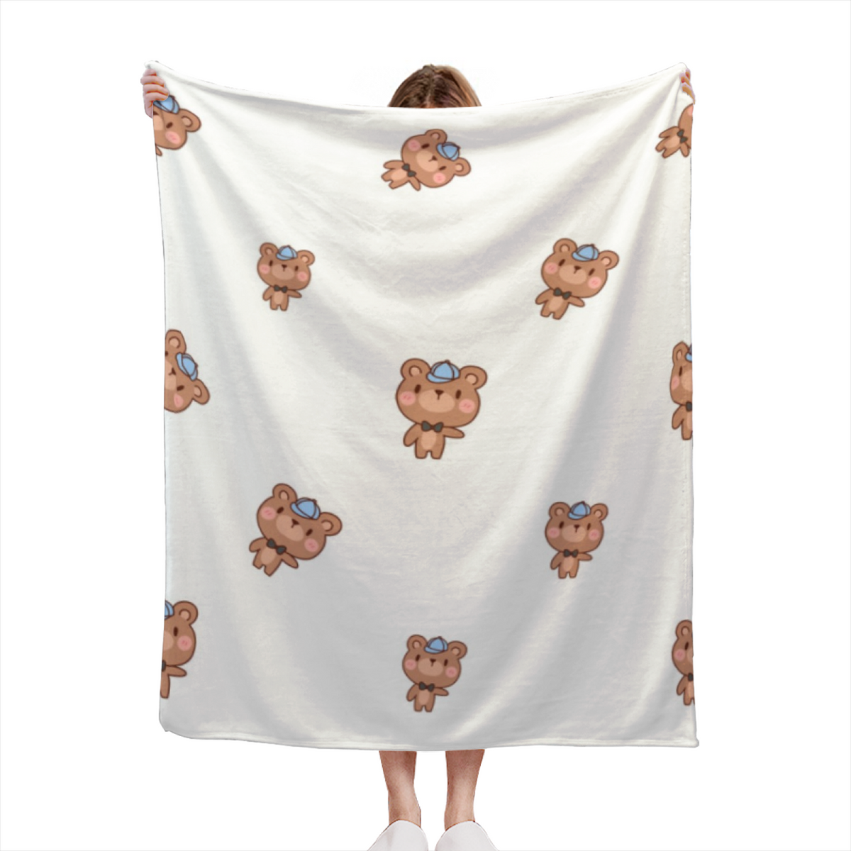 Ivory Lagoon Charm Flannel Throw Blanket