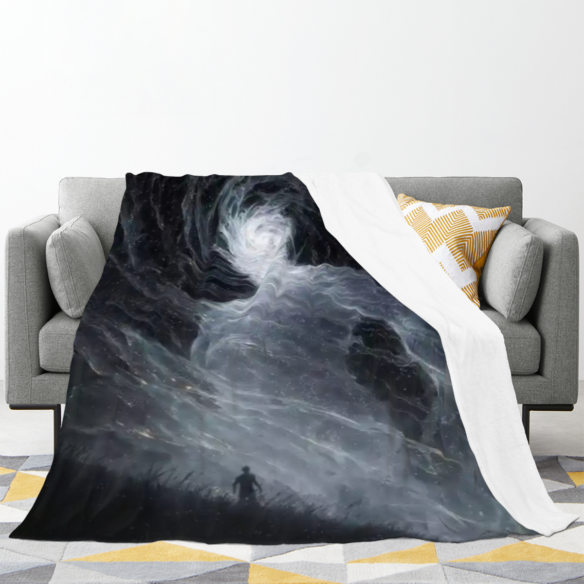Earthy Neutral Serene Spectrum Lightweight Flannel Throw ¨C Contemporary Pattern