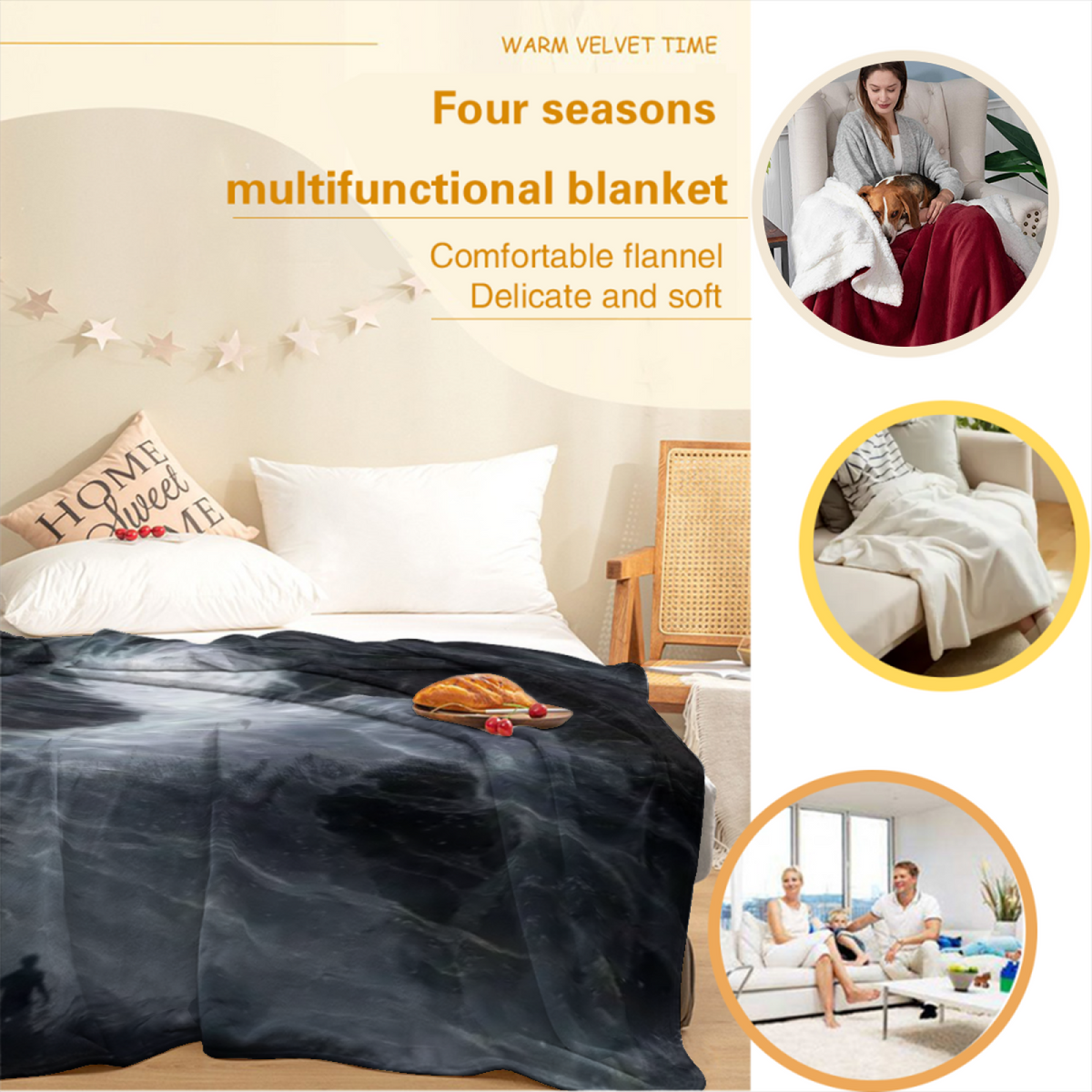 Earthy Neutral Serene Spectrum Lightweight Flannel Throw ¨C Contemporary Pattern