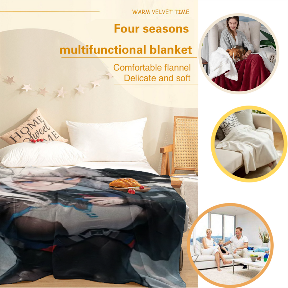 Earthy Neutral Tangerine Rhapsody Soft Flannel Blanket ¨C Contemporary Pattern