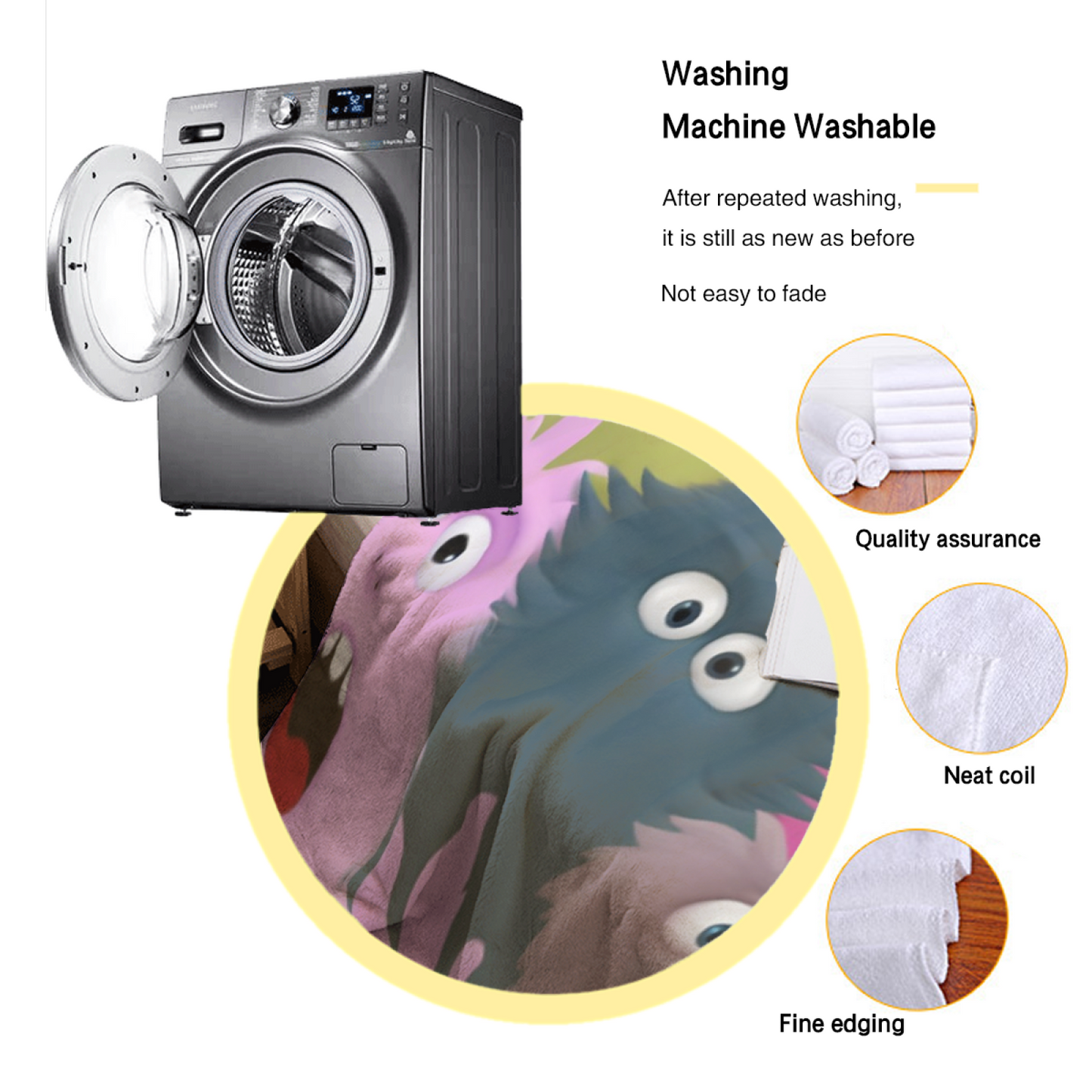 Cute Cartoon Monsters Flannel Throw Blanket ¨C Colorful Playful Character Print