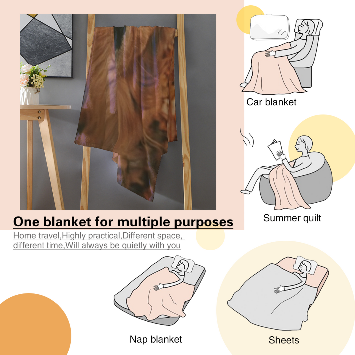 Meadow Serenade Expressive Pattern All-Season Flannel Blanket