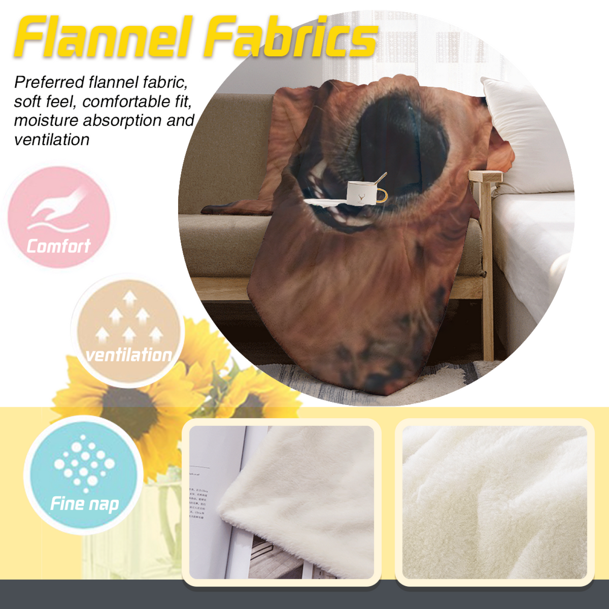 Meadow Serenade Expressive Pattern All-Season Flannel Blanket