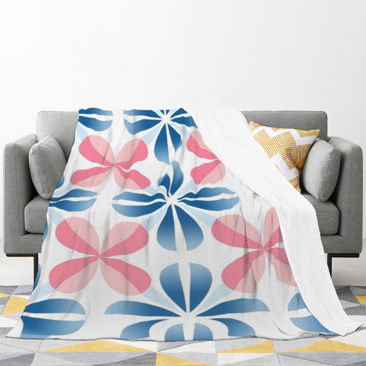 Celestial Whisper Muted Sage Art Flannel Throw Blanket