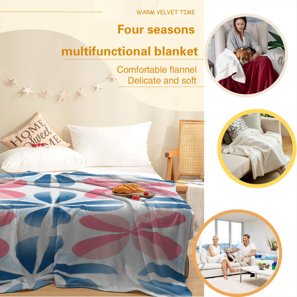 Celestial Whisper Muted Sage Art Flannel Throw Blanket