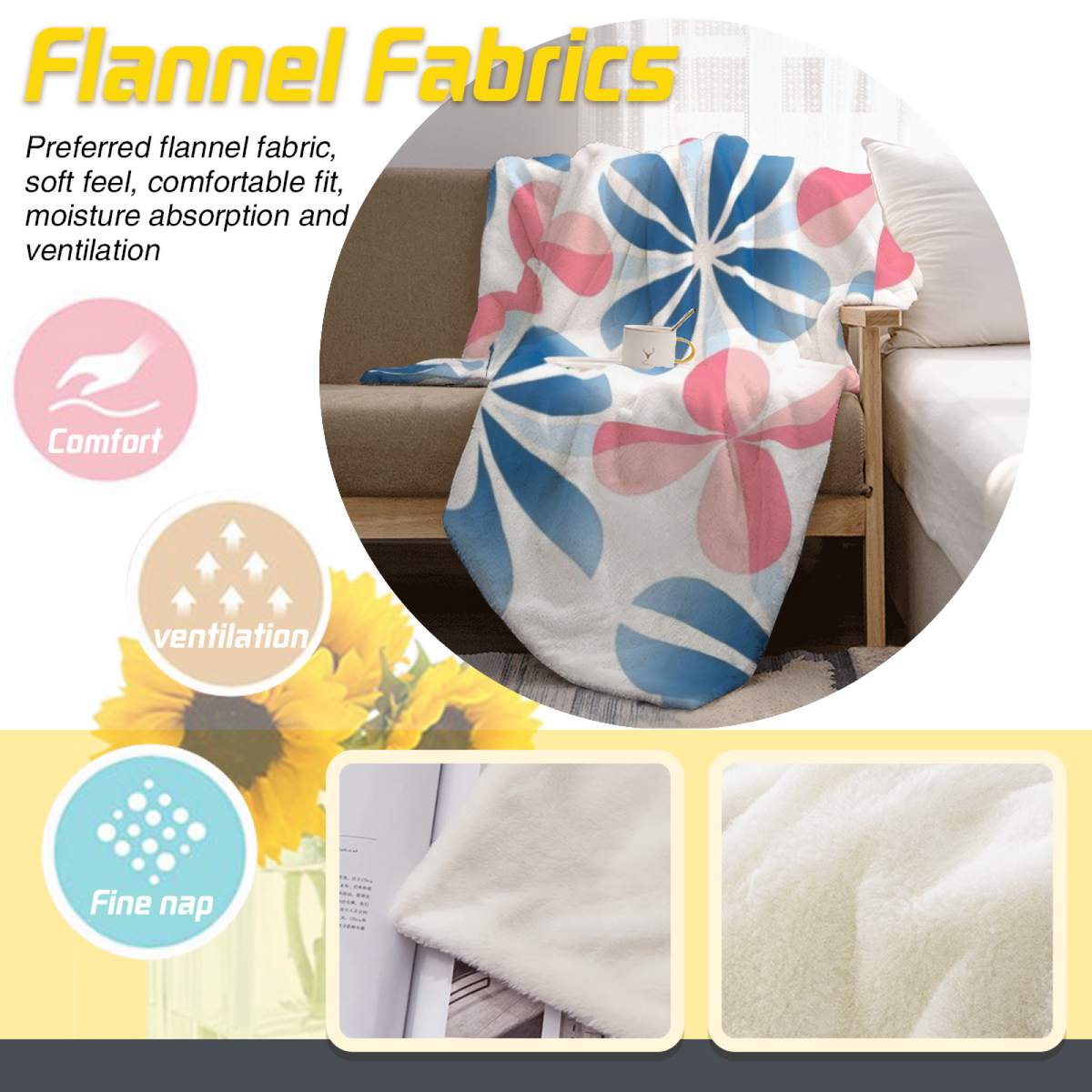 Celestial Whisper Muted Sage Art Flannel Throw Blanket