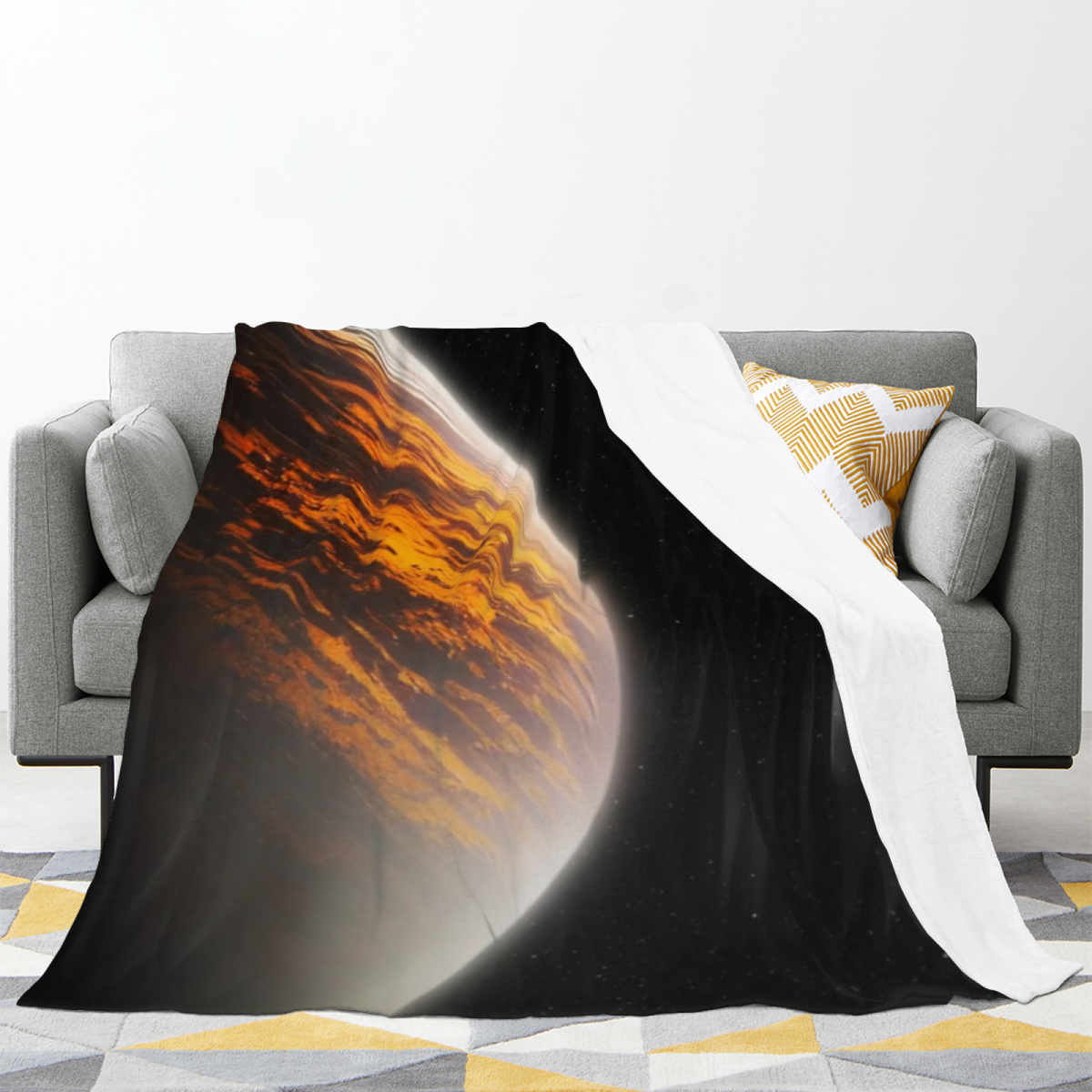 Burnished Jubilee Rich Multicolor Art Flannel Throw Blanket