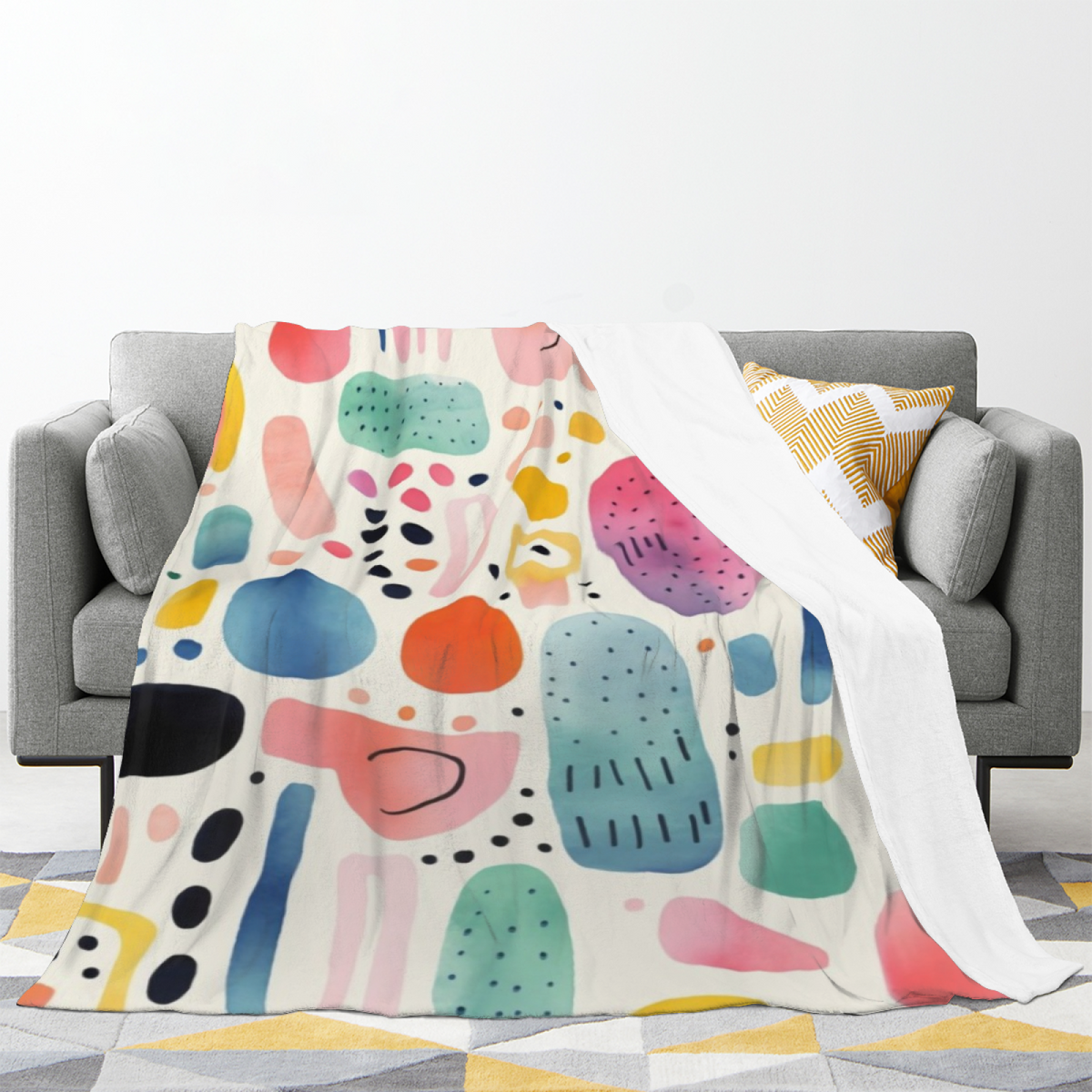 Twilight Atlas Home Accent Soft Flannel Blanket ¨C Warm Coral