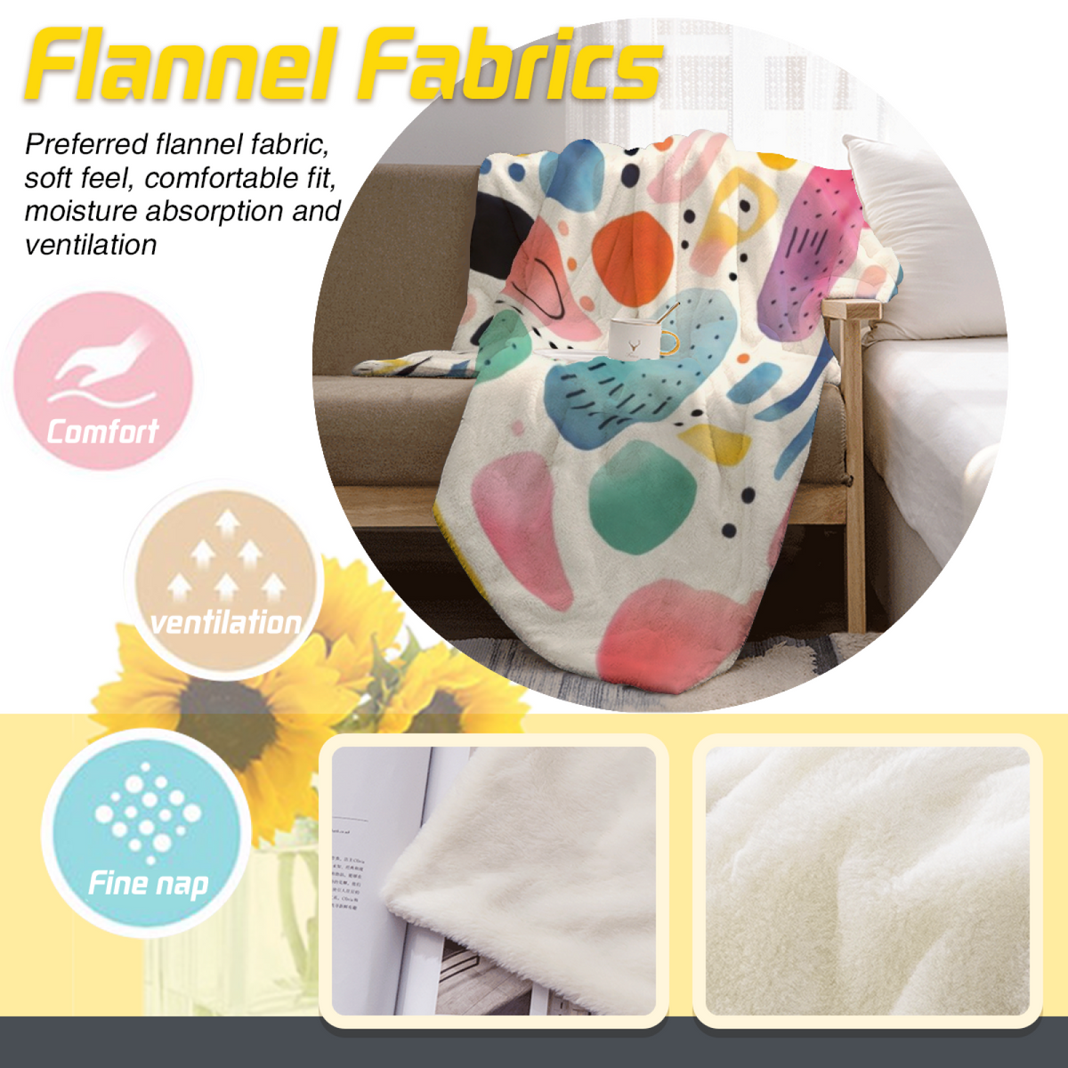 Twilight Atlas Home Accent Soft Flannel Blanket ¨C Warm Coral