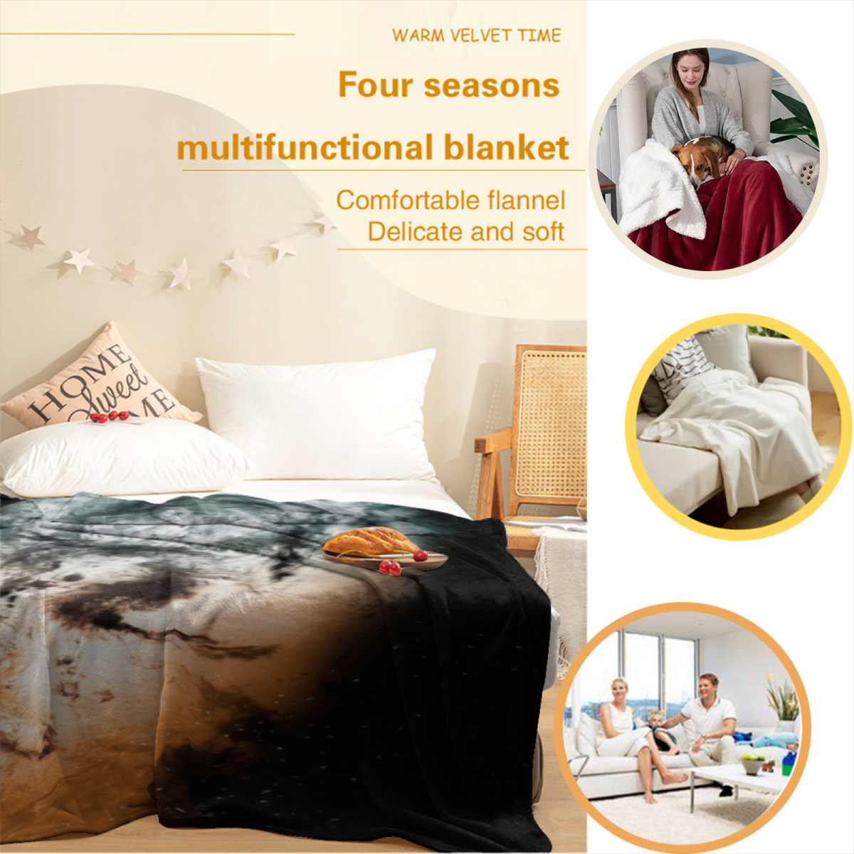 Aurora & Orchard Playful Graphic All-Season Flannel Blanket