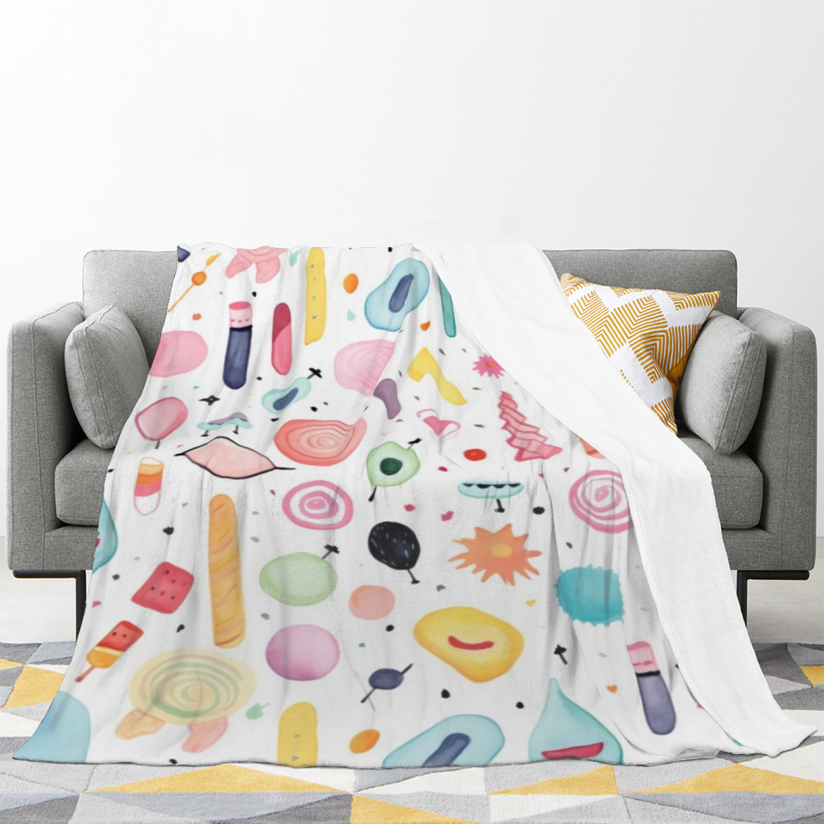 Eclectic Design Lagoon Petal Warm Coral Flannel Sofa Throw