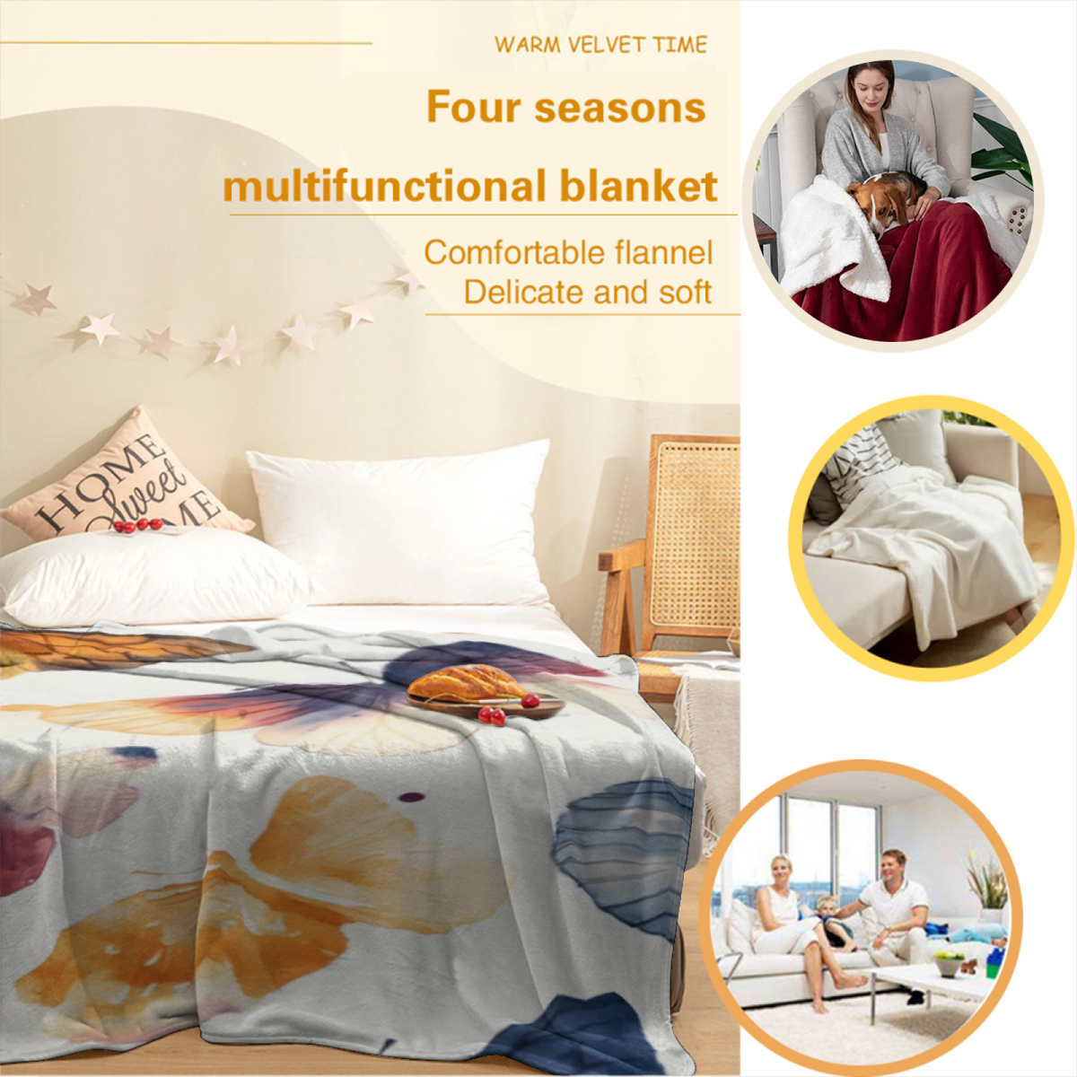 Velvet Odyssey Dreamy Pattern Plush Flannel Throw