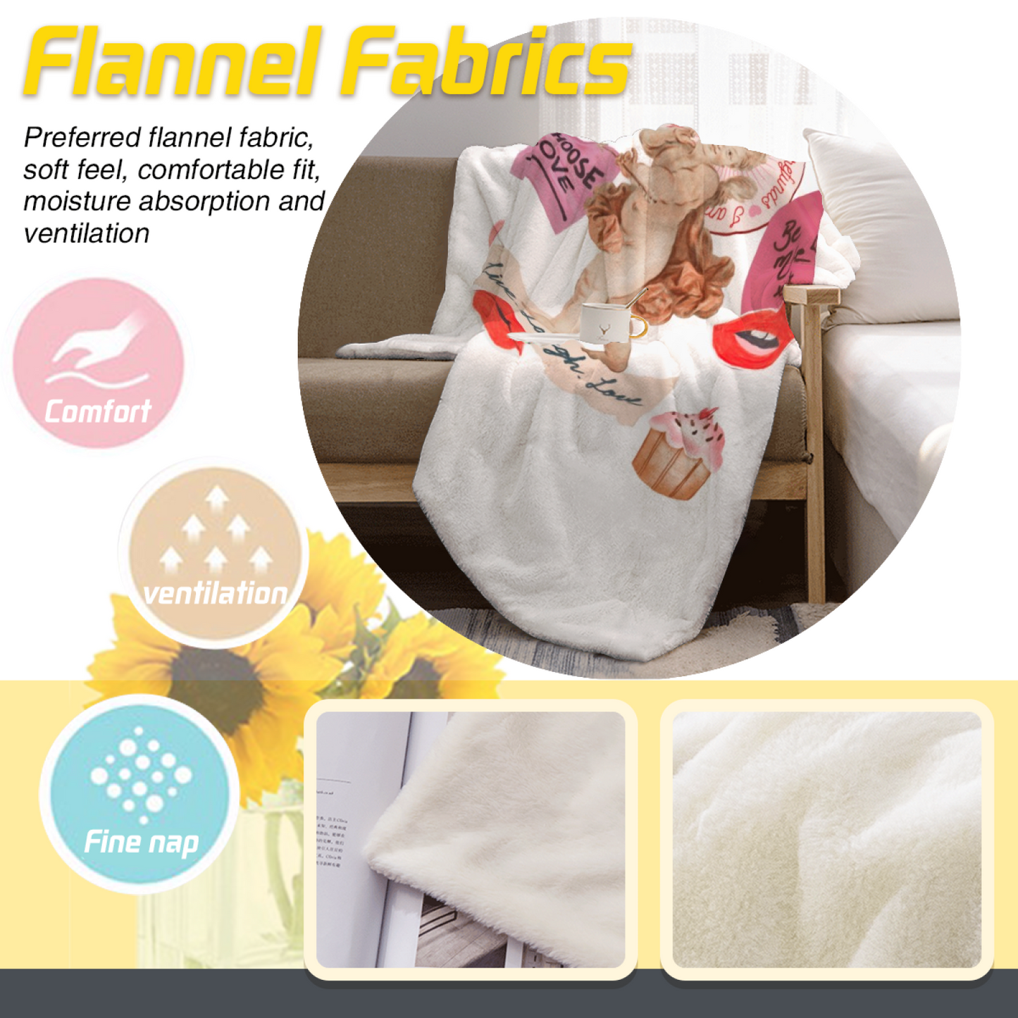 Vintage Cupid Love Flannel Throw Blanket ¨C Romantic Retro Collage Design