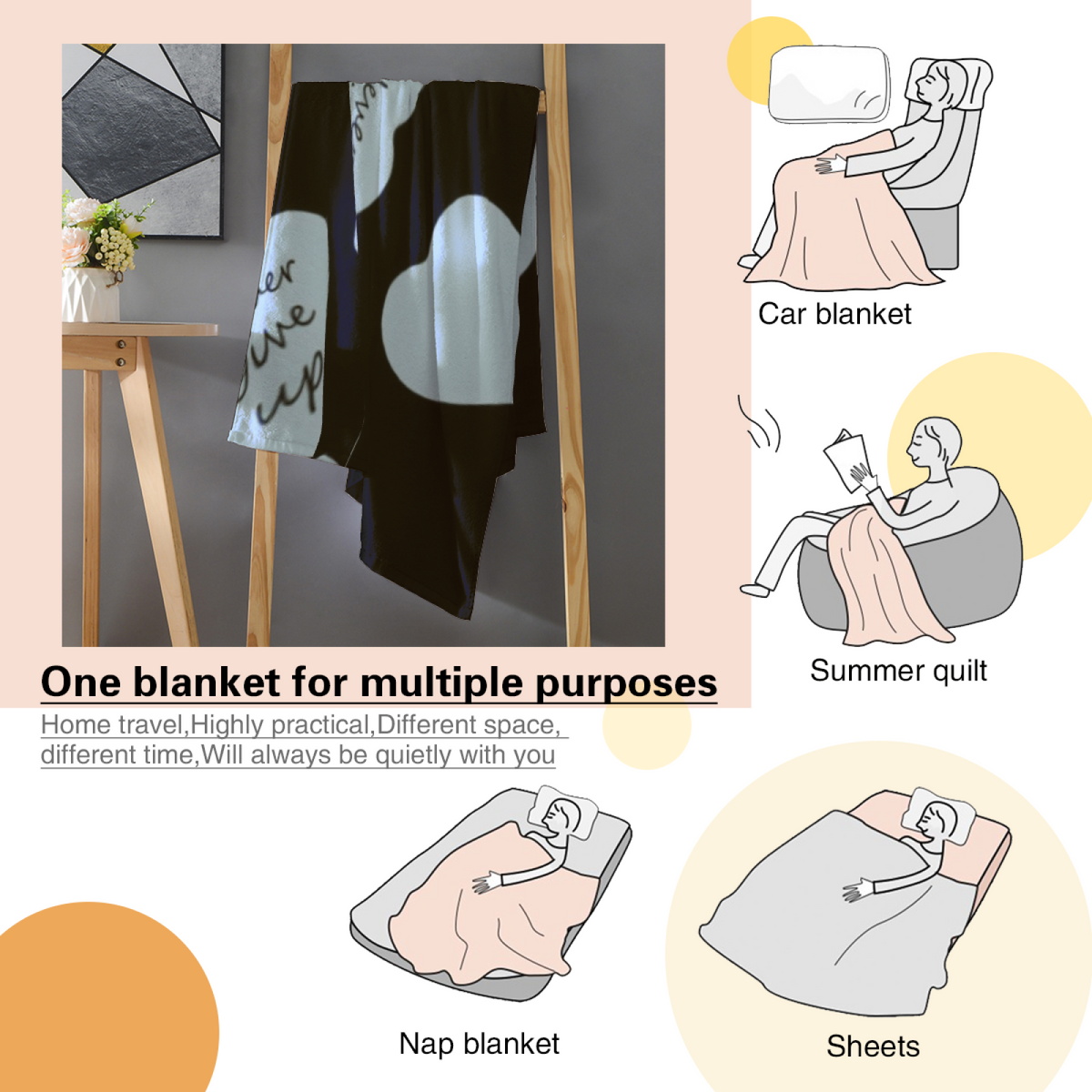 Soft Neutral Amber Meadow All-Season Flannel Blanket