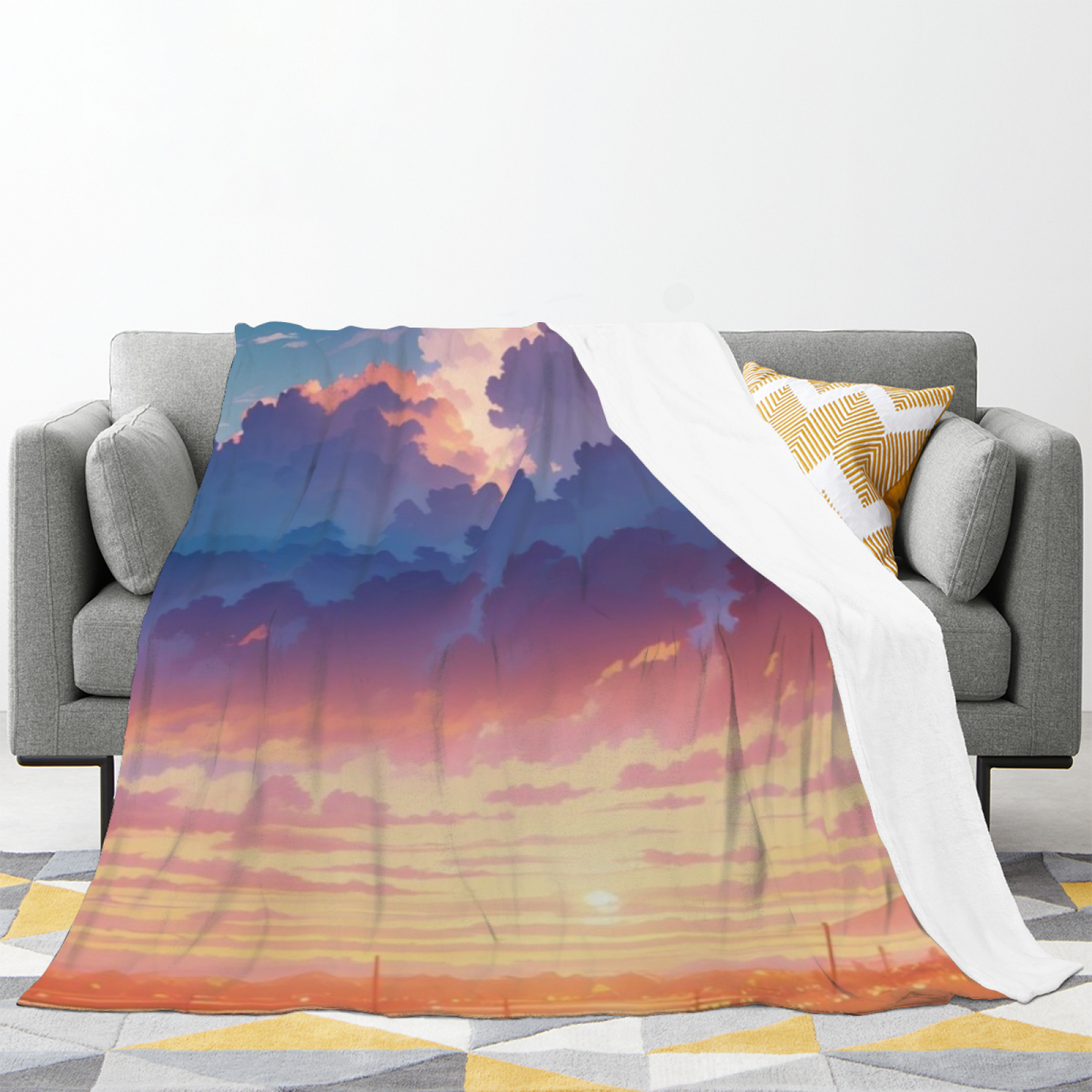 Decorative Abstract Throw Blanket ¨C Modern Graphic Printed Cozy Home Blanket