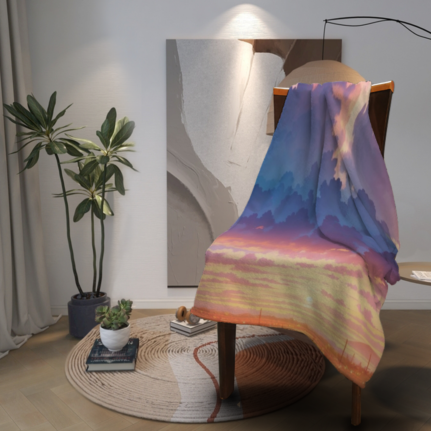 Decorative Abstract Throw Blanket ¨C Modern Graphic Printed Cozy Home Blanket