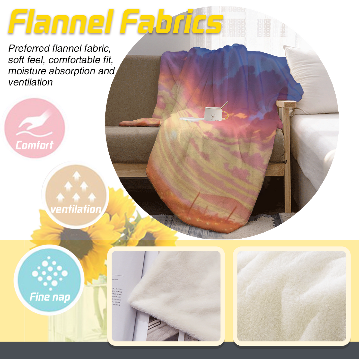 Decorative Abstract Throw Blanket ¨C Modern Graphic Printed Cozy Home Blanket