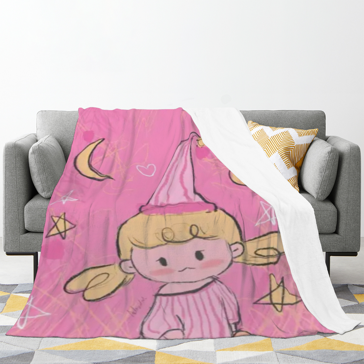 Seaside Horizon Pastel Multicolor Modern Art Decorative Flannel Blanket