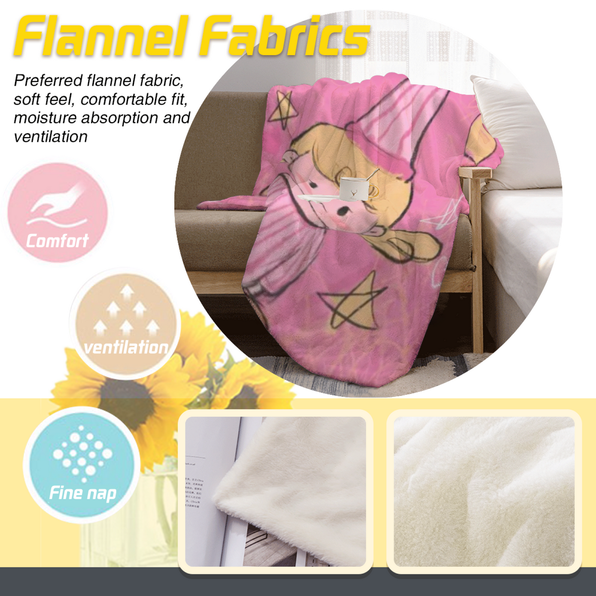 Seaside Horizon Pastel Multicolor Modern Art Decorative Flannel Blanket