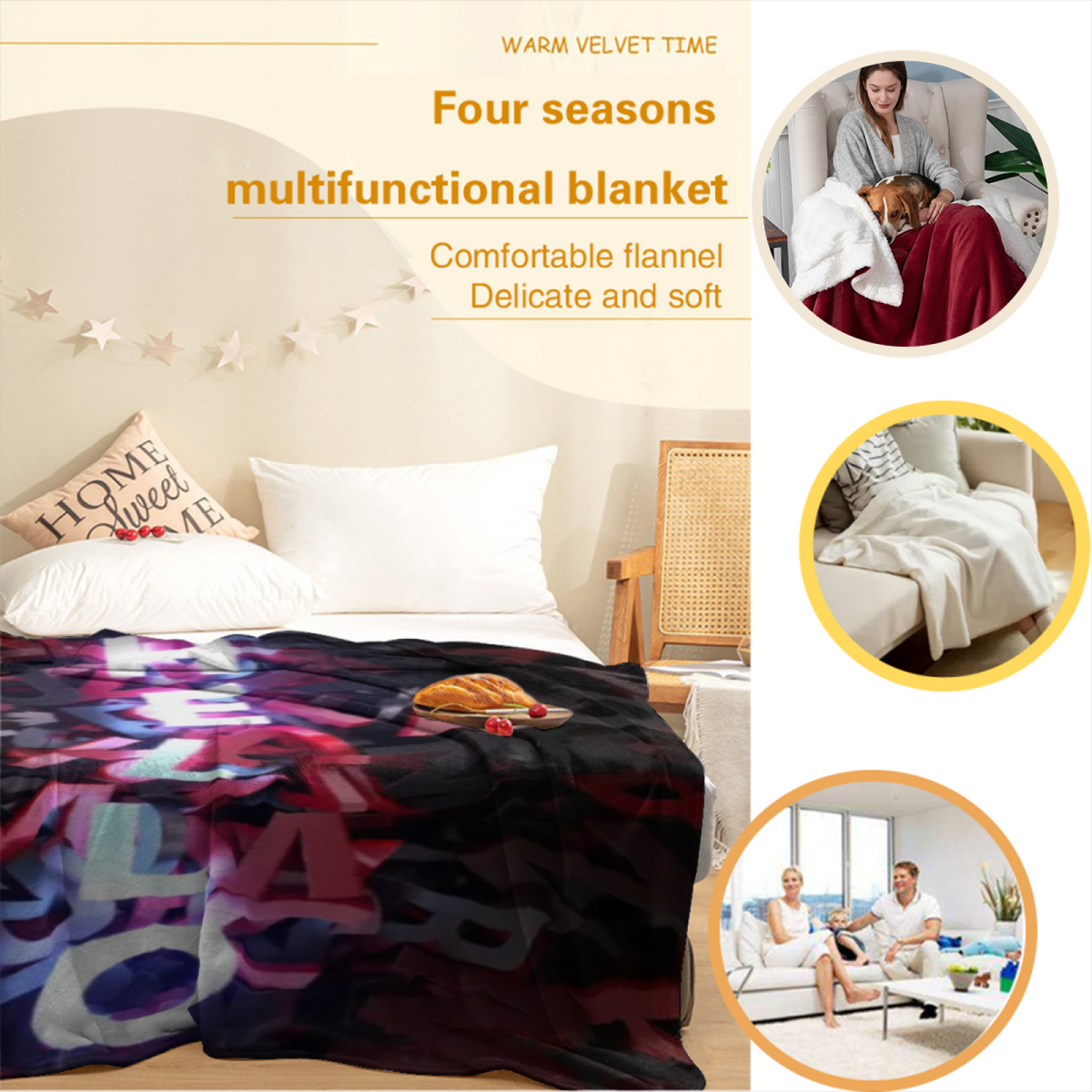 Soft Minimalist Plush Flannel Throw ¨C Heather Galaxy Collection