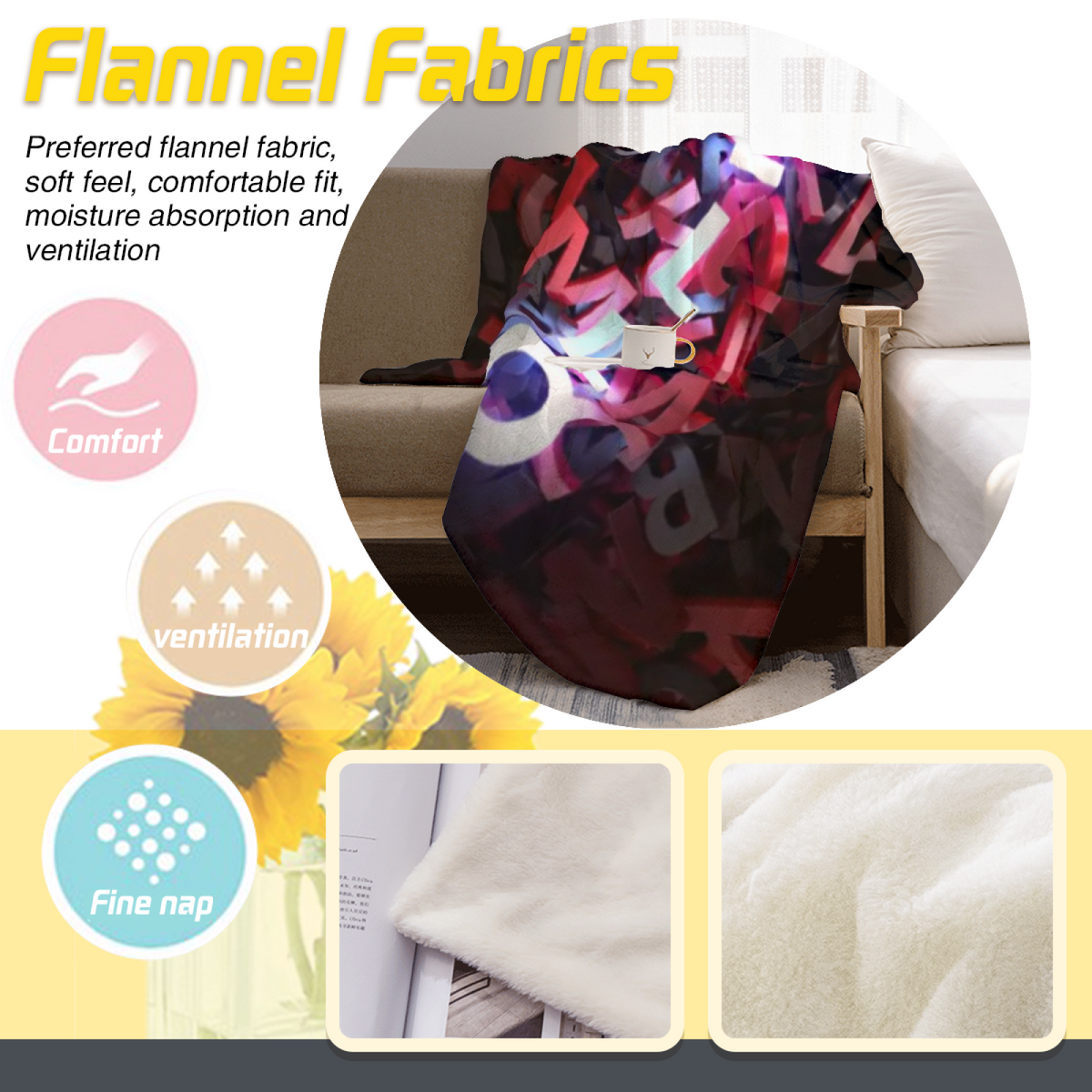 Soft Minimalist Plush Flannel Throw ¨C Heather Galaxy Collection