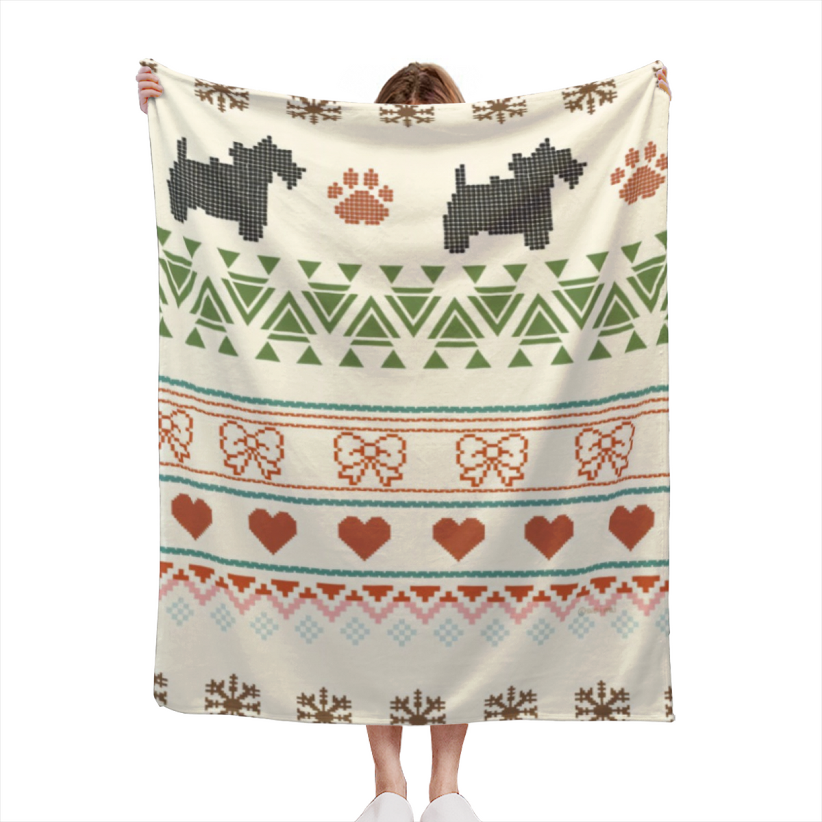 Willow Kaleidoscope Ivory Art Decorative Flannel Blanket