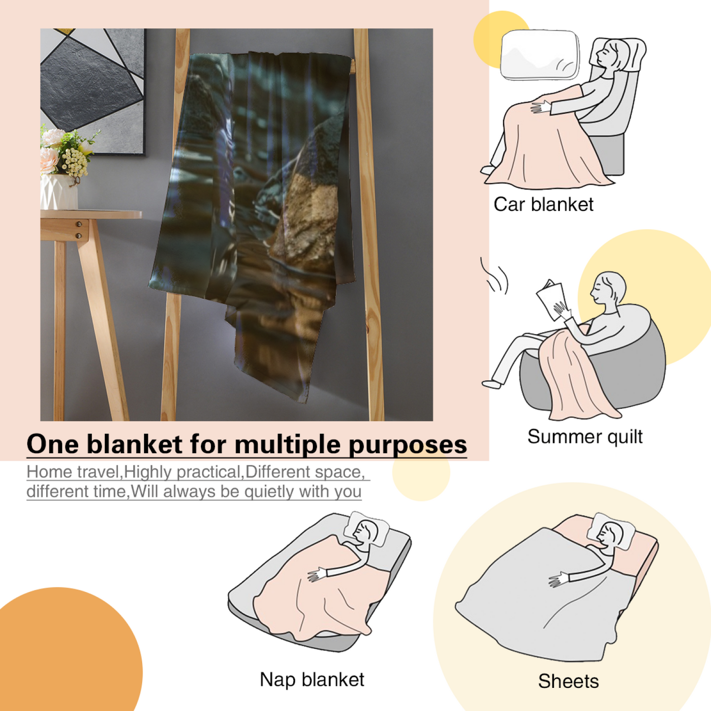 Cute Futuristic Robot Flannel Throw Blanket ¨C Friendly Sci-Fi Character