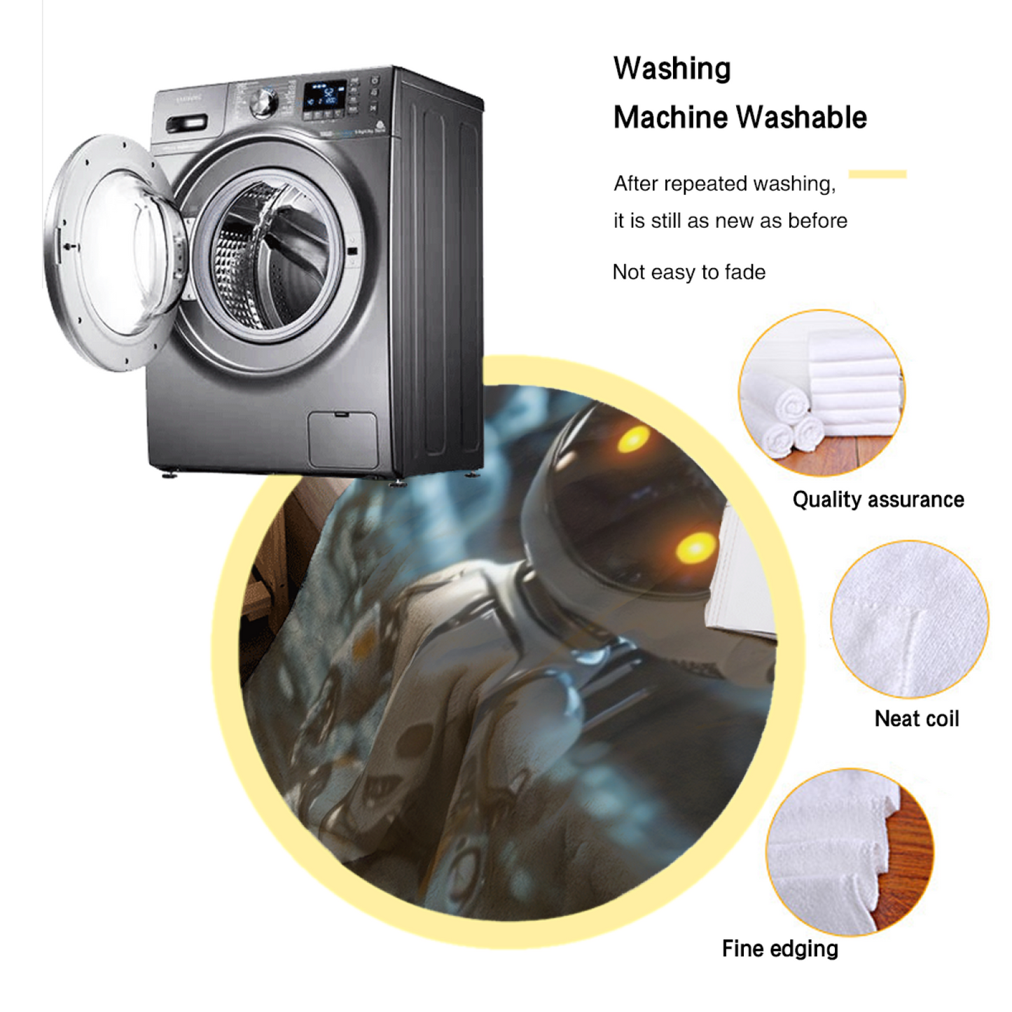 Cute Futuristic Robot Flannel Throw Blanket ¨C Friendly Sci-Fi Character